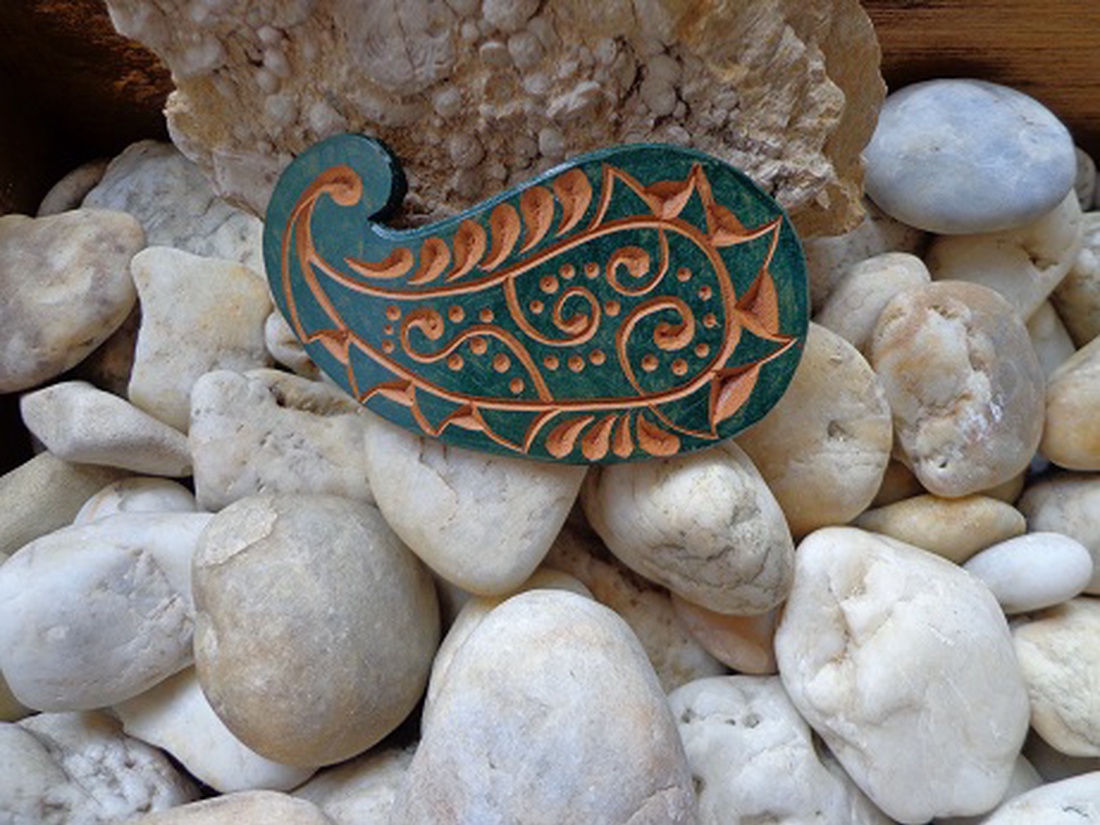 Üstökös - bőr hajcsat, francia csat -  - Meska.hu