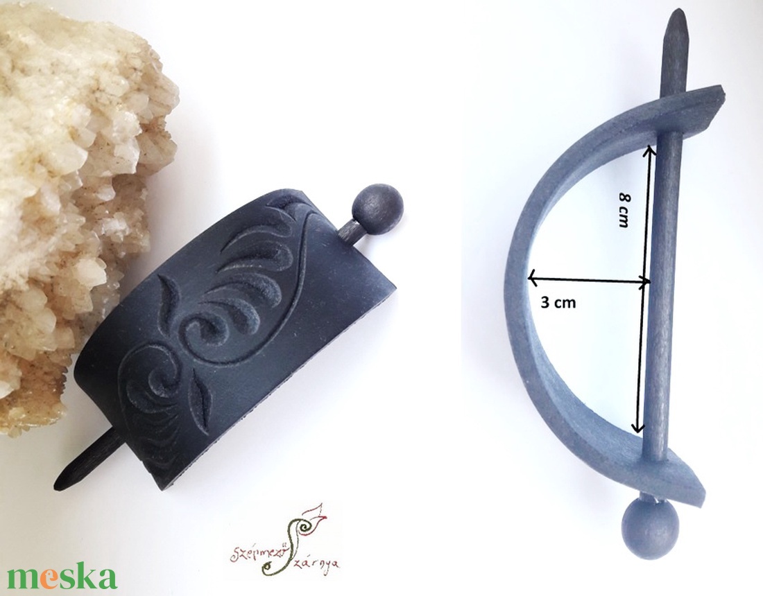 Éjfekete - bőr kontycsat - ruha & divat - hajdísz & hajcsat - hajcsat & hajtű - Meska.hu