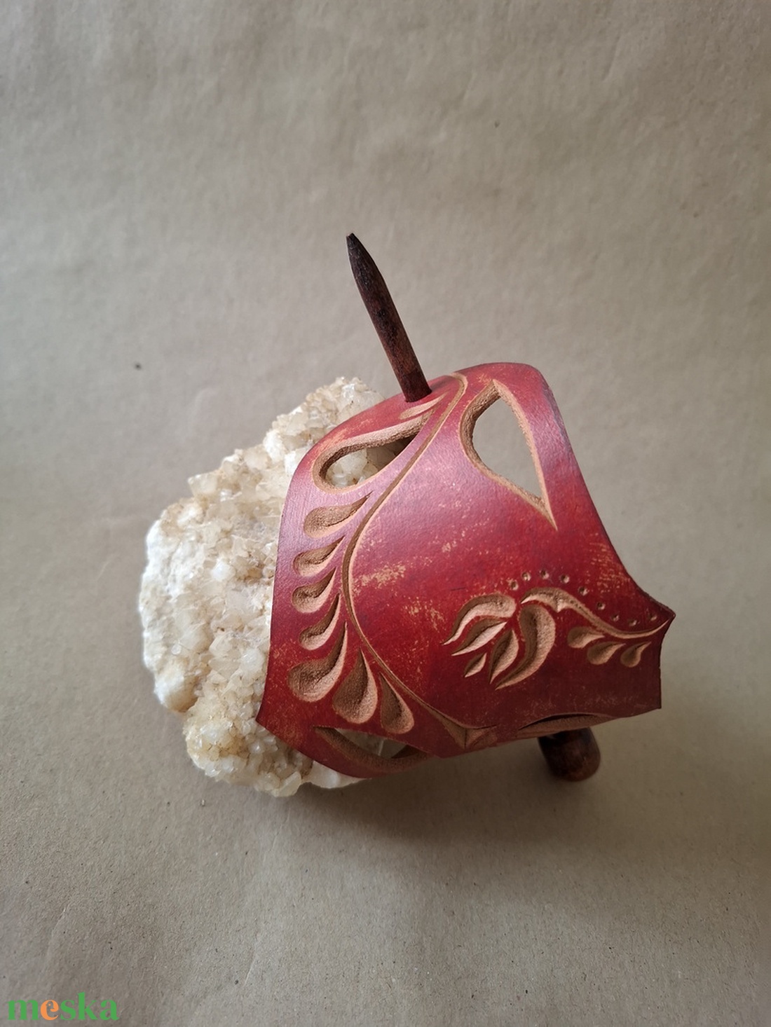 Virágom - nagy bőr kontycsat - ruha & divat - hajdísz & hajcsat - hajcsat & hajtű - Meska.hu