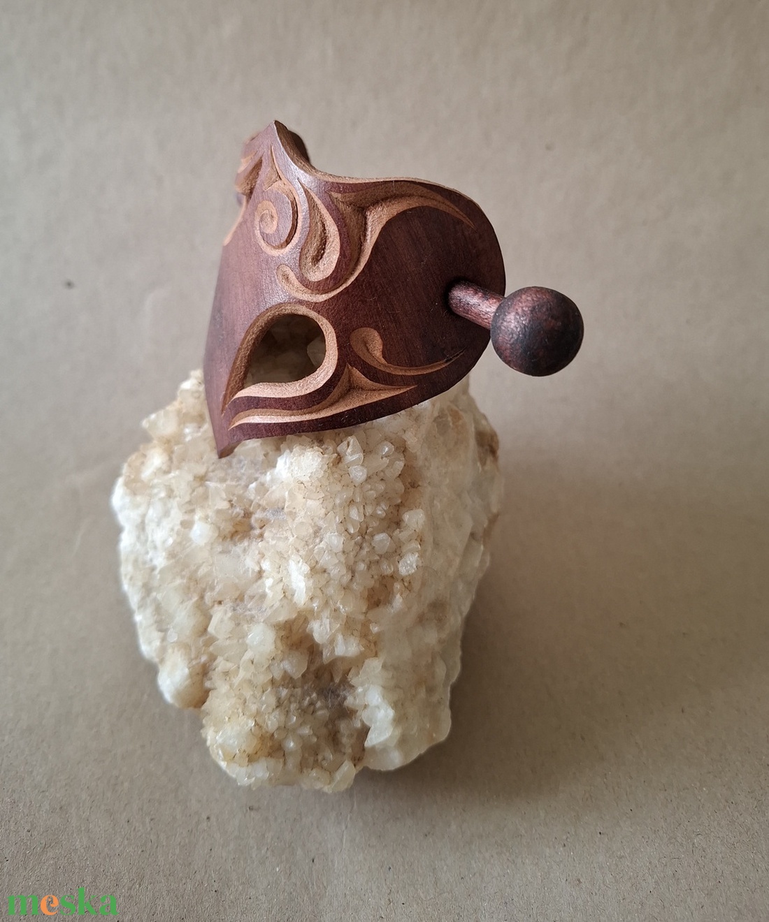 Szívügy - bőr kontycsat - ruha & divat - hajdísz & hajcsat - hajcsat & hajtű - Meska.hu