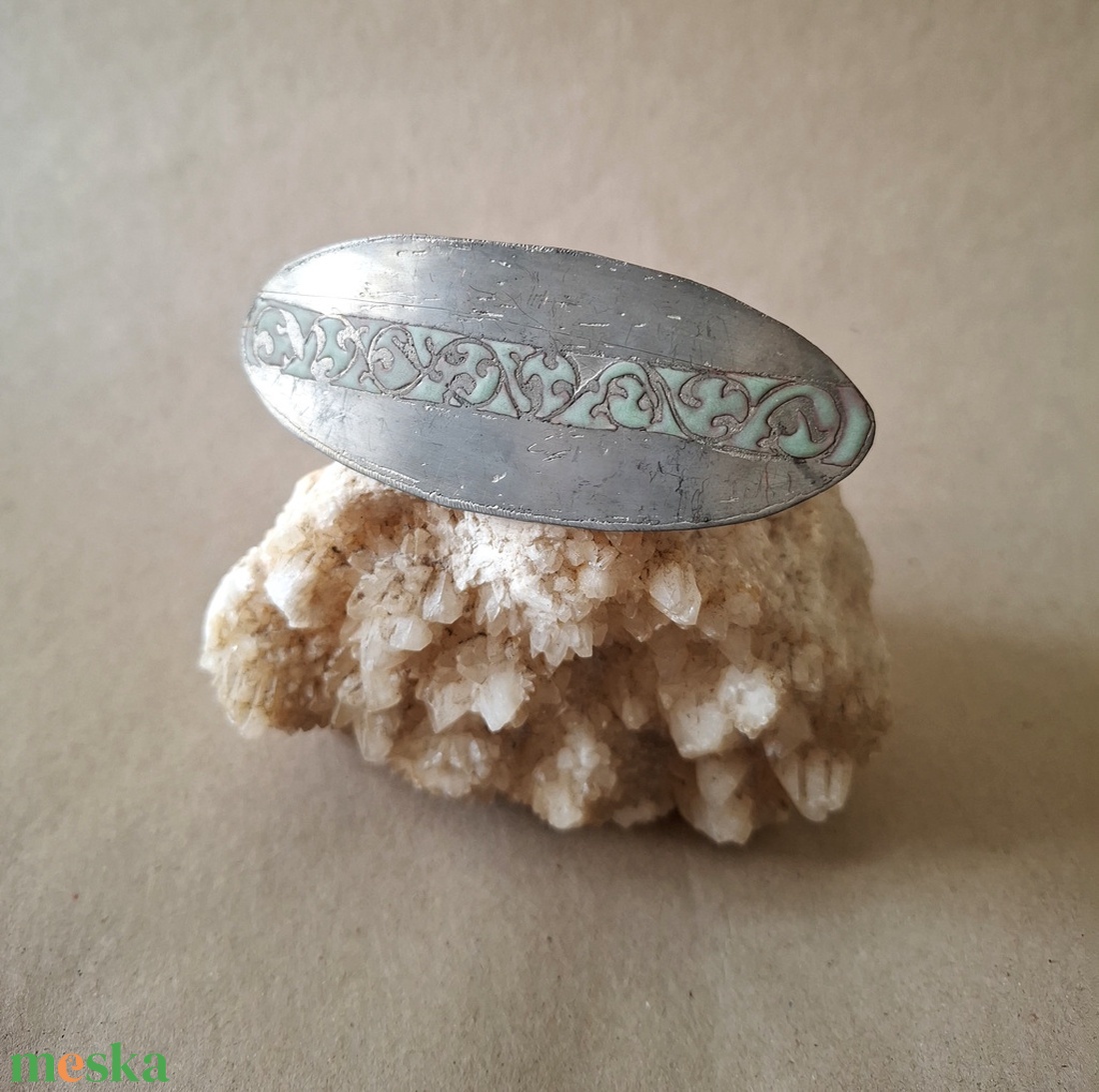 Egyenes út - Tűzzománc francia csat - ruha & divat - hajdísz & hajcsat - hajdísz - Meska.hu