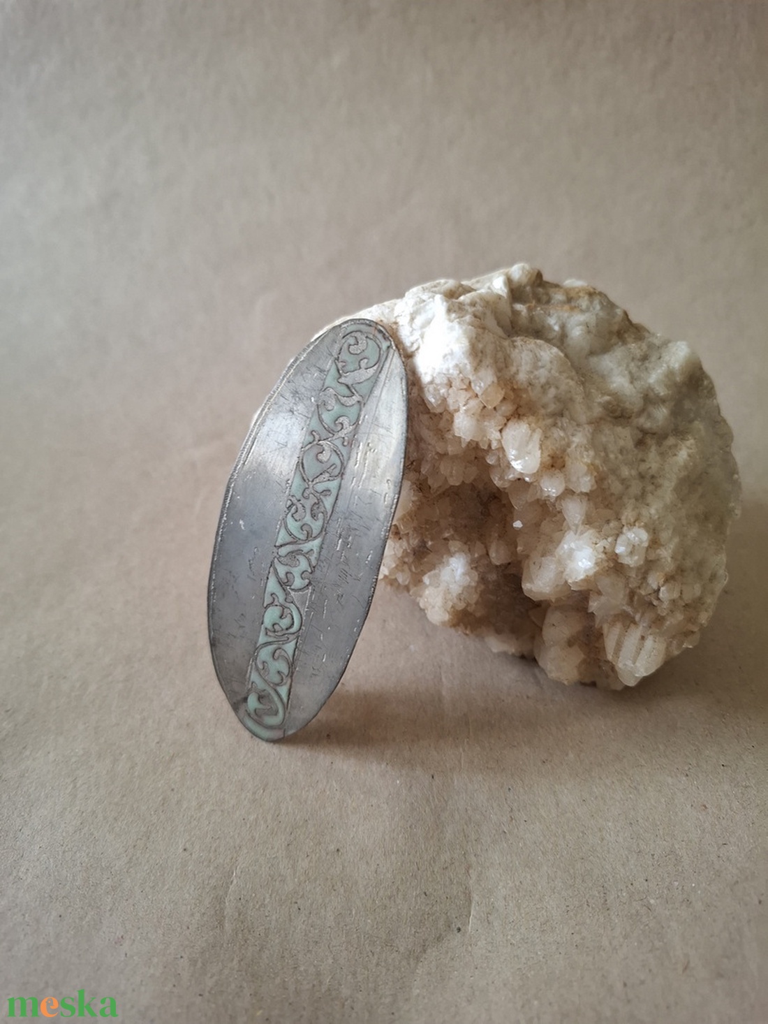 Egyenes út - Tűzzománc francia csat - ruha & divat - hajdísz & hajcsat - hajdísz - Meska.hu