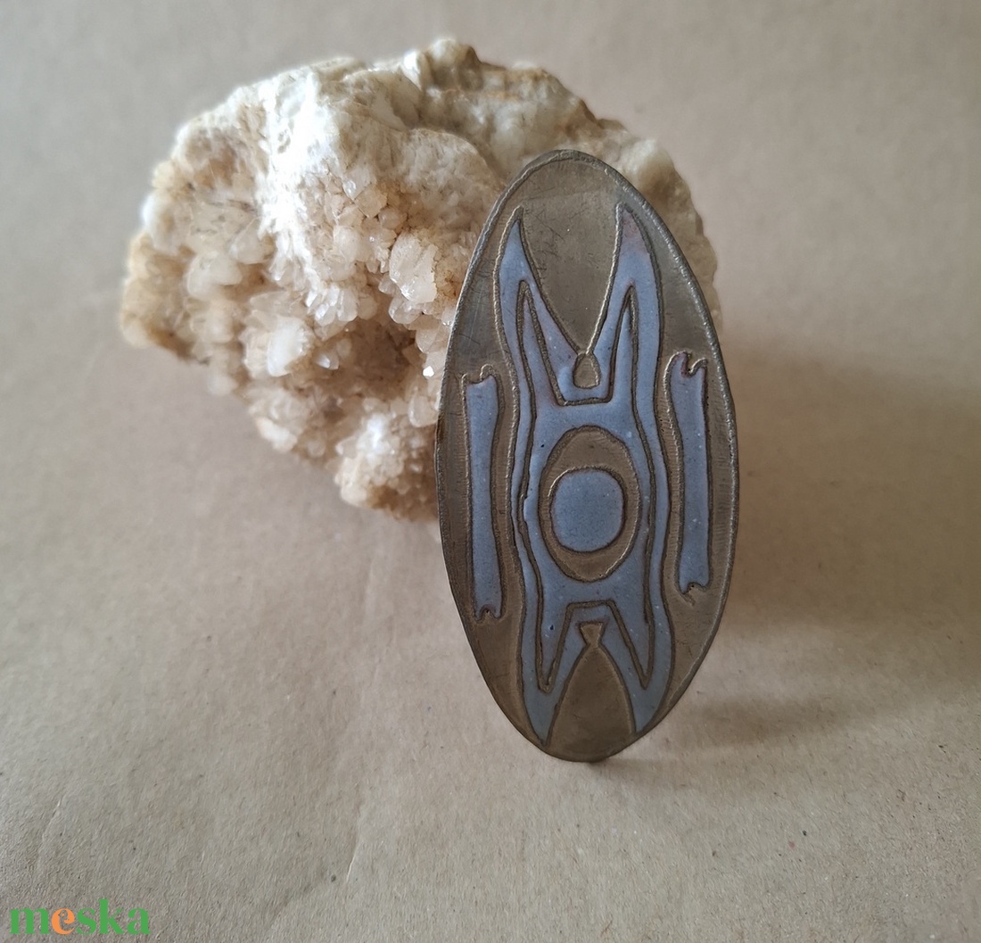 Kék egyensúly - Tűzzománc francia csat - ruha & divat - hajdísz & hajcsat - hajdísz - Meska.hu