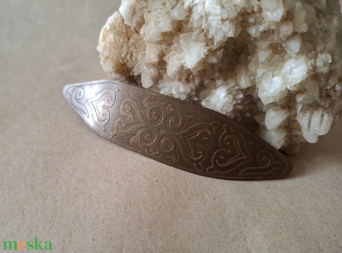 Honfoglaláskori ősi motívum - ötvös réz francia csat - ruha & divat - hajdísz & hajcsat - hajdísz - Meska.hu