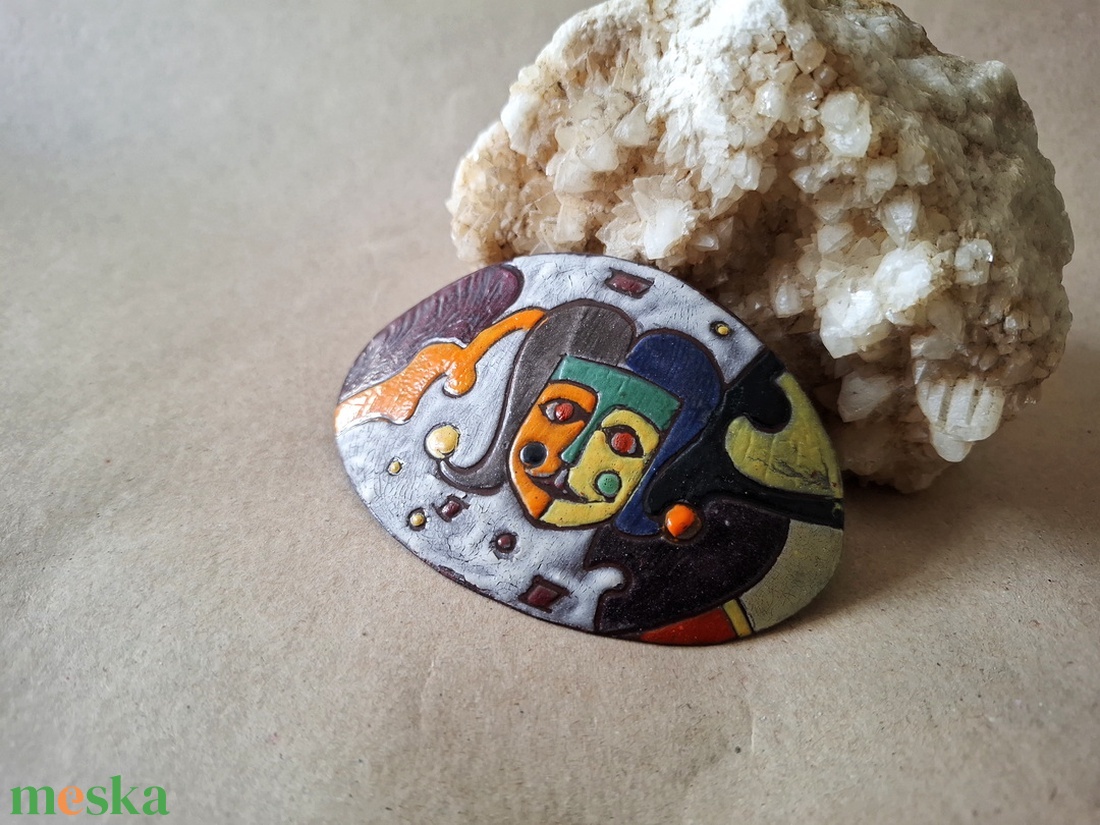 Karnevál1 - Tűzzománc francia csat - ruha & divat - hajdísz & hajcsat - hajdísz - Meska.hu