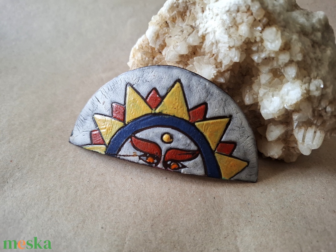 Karnevál 2 - Tűzzománc francia csat - ruha & divat - hajdísz & hajcsat - hajdísz - Meska.hu