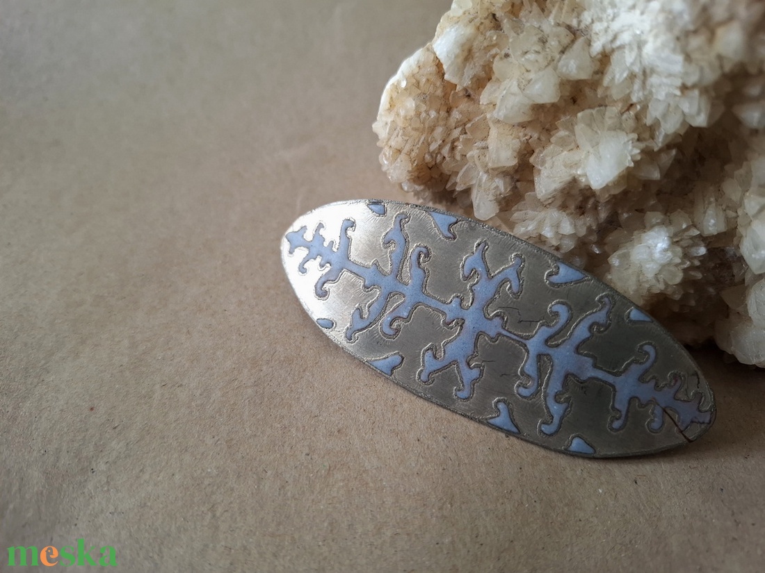 Búzavirágkék - Tűzzománc francia csat - ruha & divat - hajdísz & hajcsat - hajdísz - Meska.hu