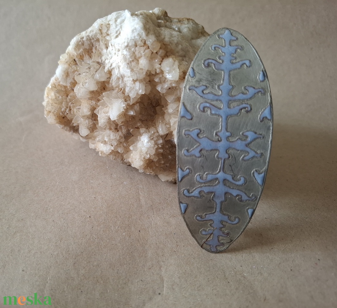 Búzavirágkék - Tűzzománc francia csat - ruha & divat - hajdísz & hajcsat - hajdísz - Meska.hu