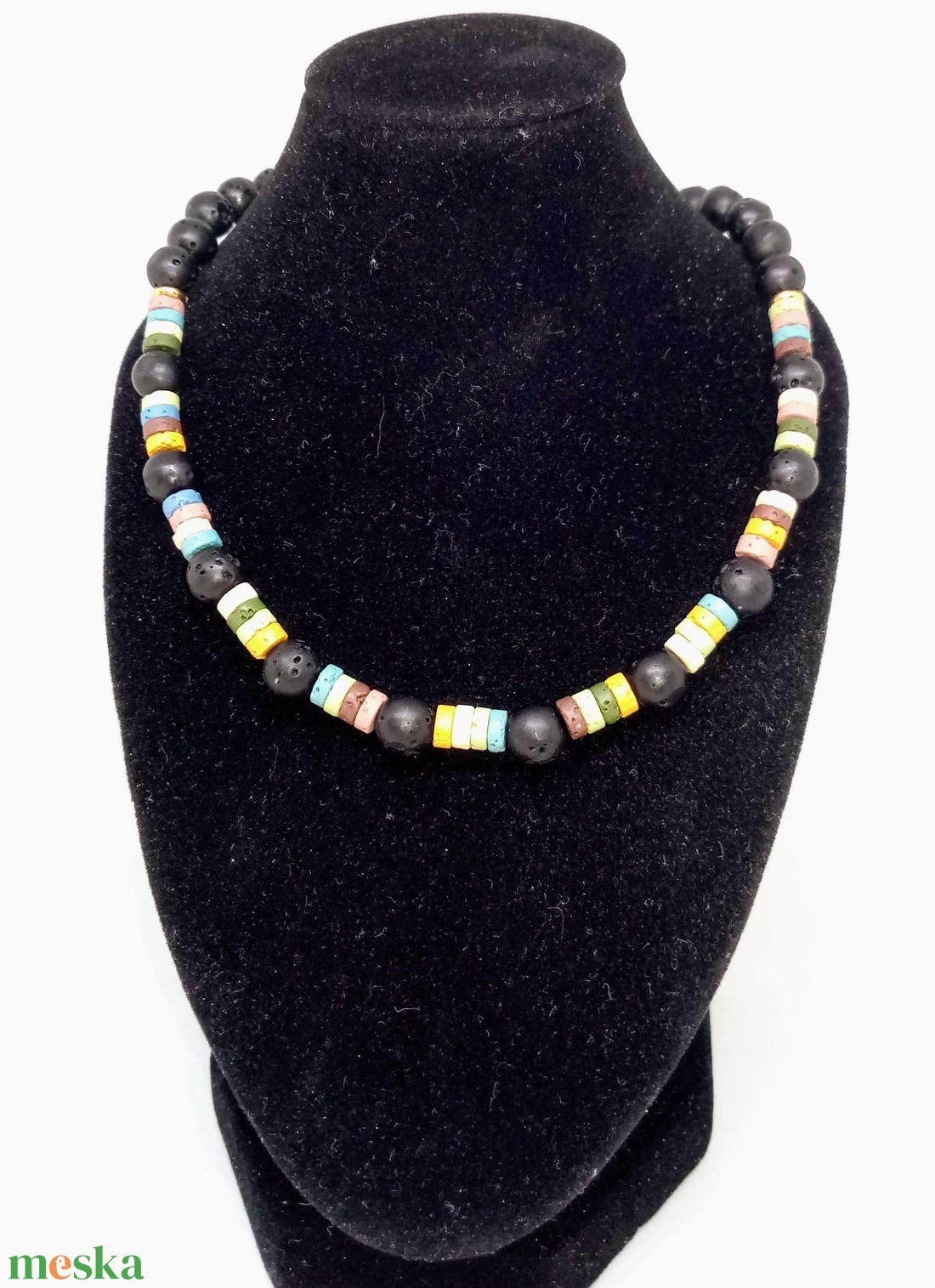 Lávakő nyaklánc és fülbevaló ásvány szett - ékszer - ékszerszett - Meska.hu