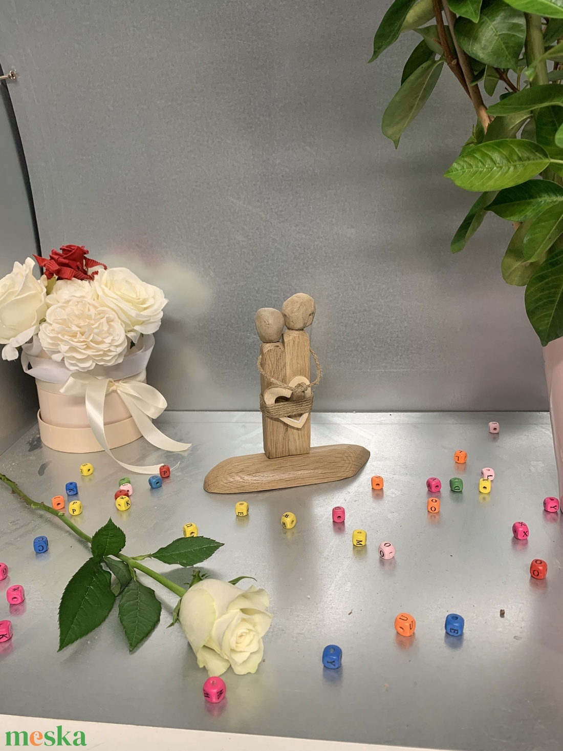 Szerelmes pár szívvel  (AD12) - otthon & életmód - dekoráció - dísztárgy - Meska.hu