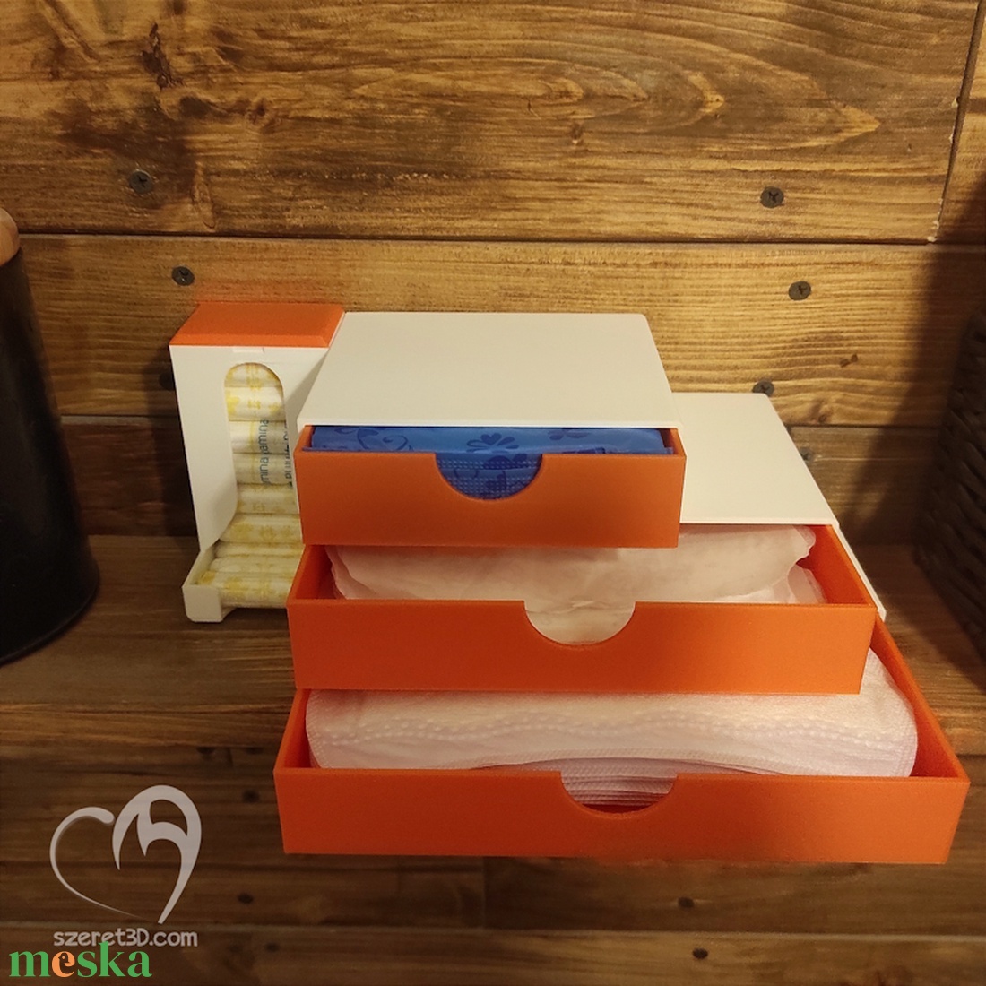 Betét- és tampon tartó fiókos szekrény - szépségápolás - intim higiénia - egészségügyi tartó - Meska.hu