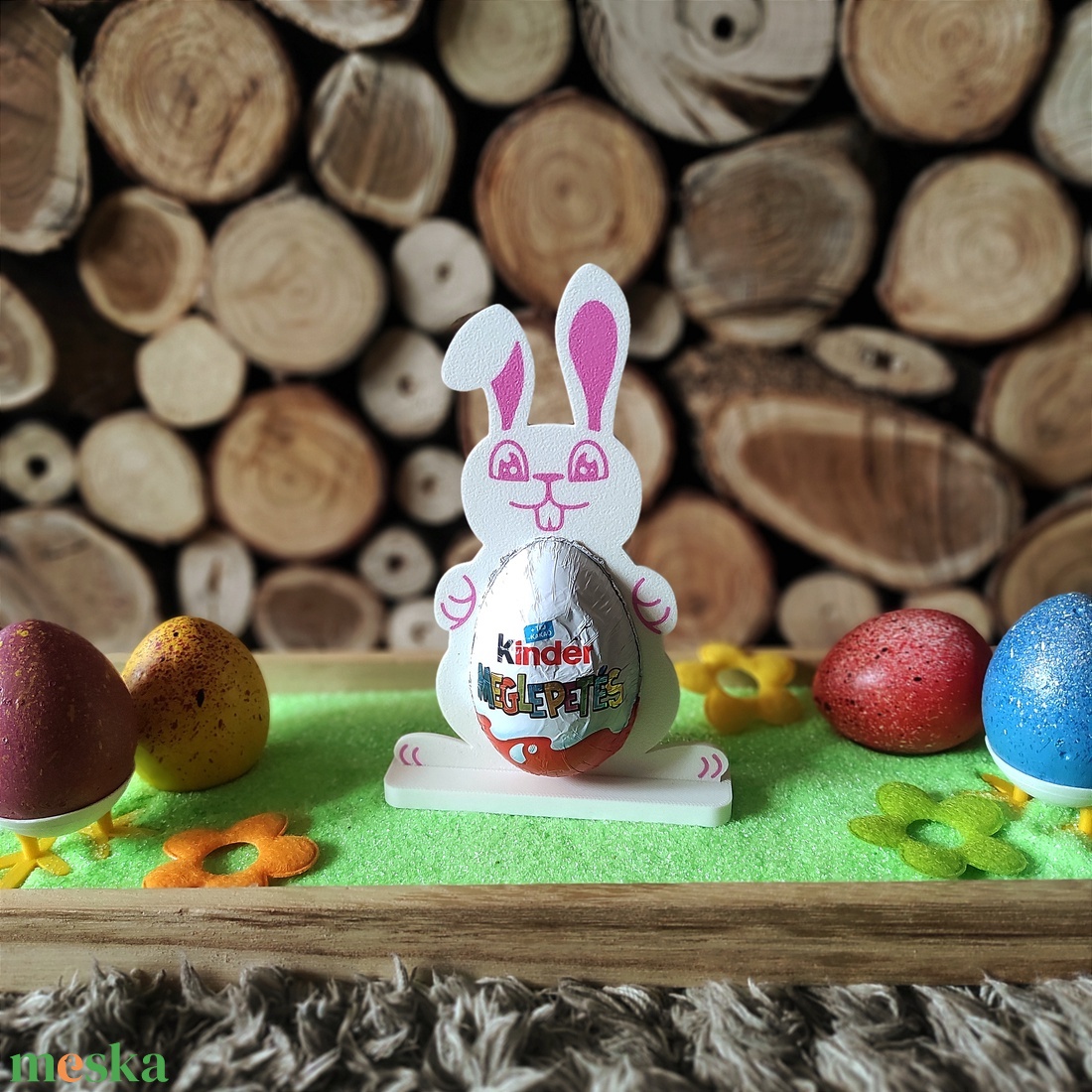 Húsvéti Kindertojás tartó - ünnepi díszek, dekorációk - húsvéti díszek és dekorációk - húsvéti tojástartó - Meska.hu