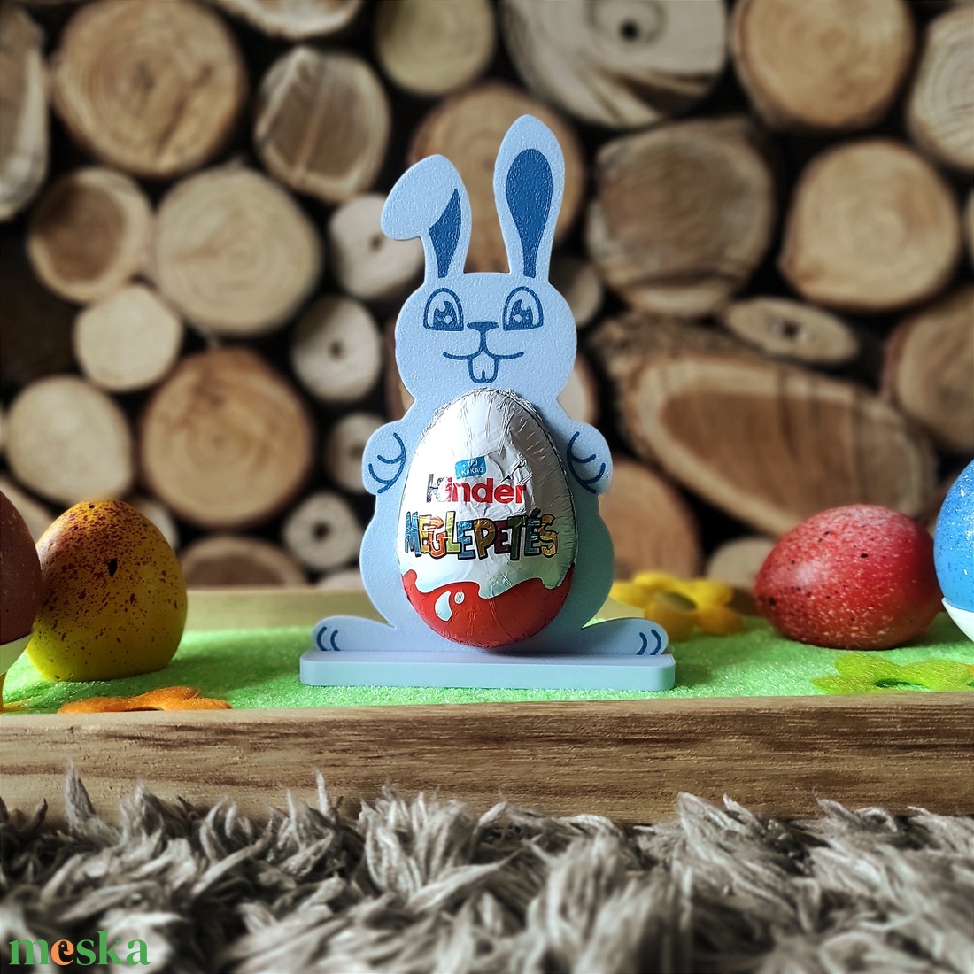 Húsvéti Kindertojás tartó - ünnepi díszek, dekorációk - húsvéti díszek és dekorációk - húsvéti tojástartó - Meska.hu