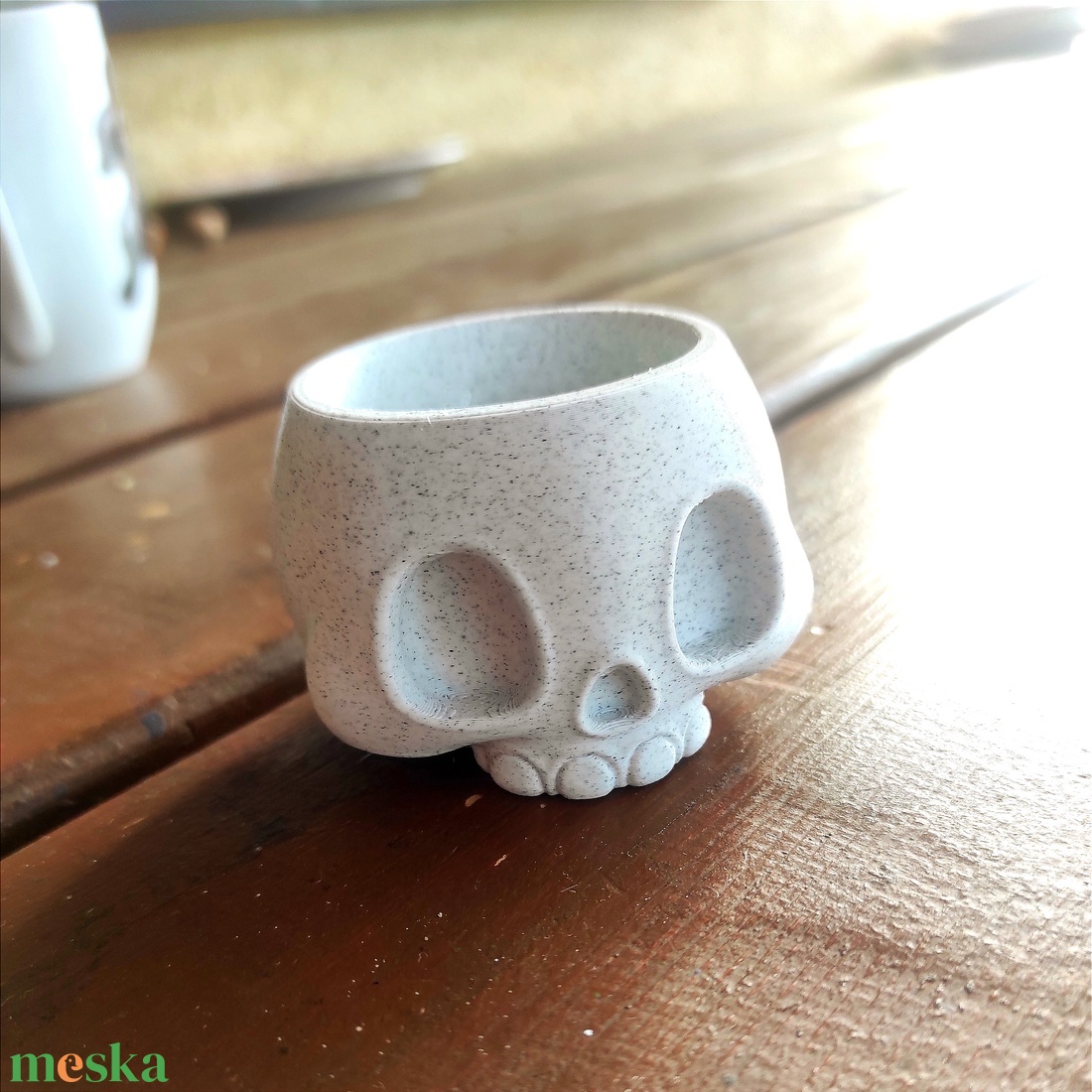 Koponya mécsestartó LED mécseshez - otthon & életmód - dekoráció - halloween - halloweeni lámpás - Meska.hu