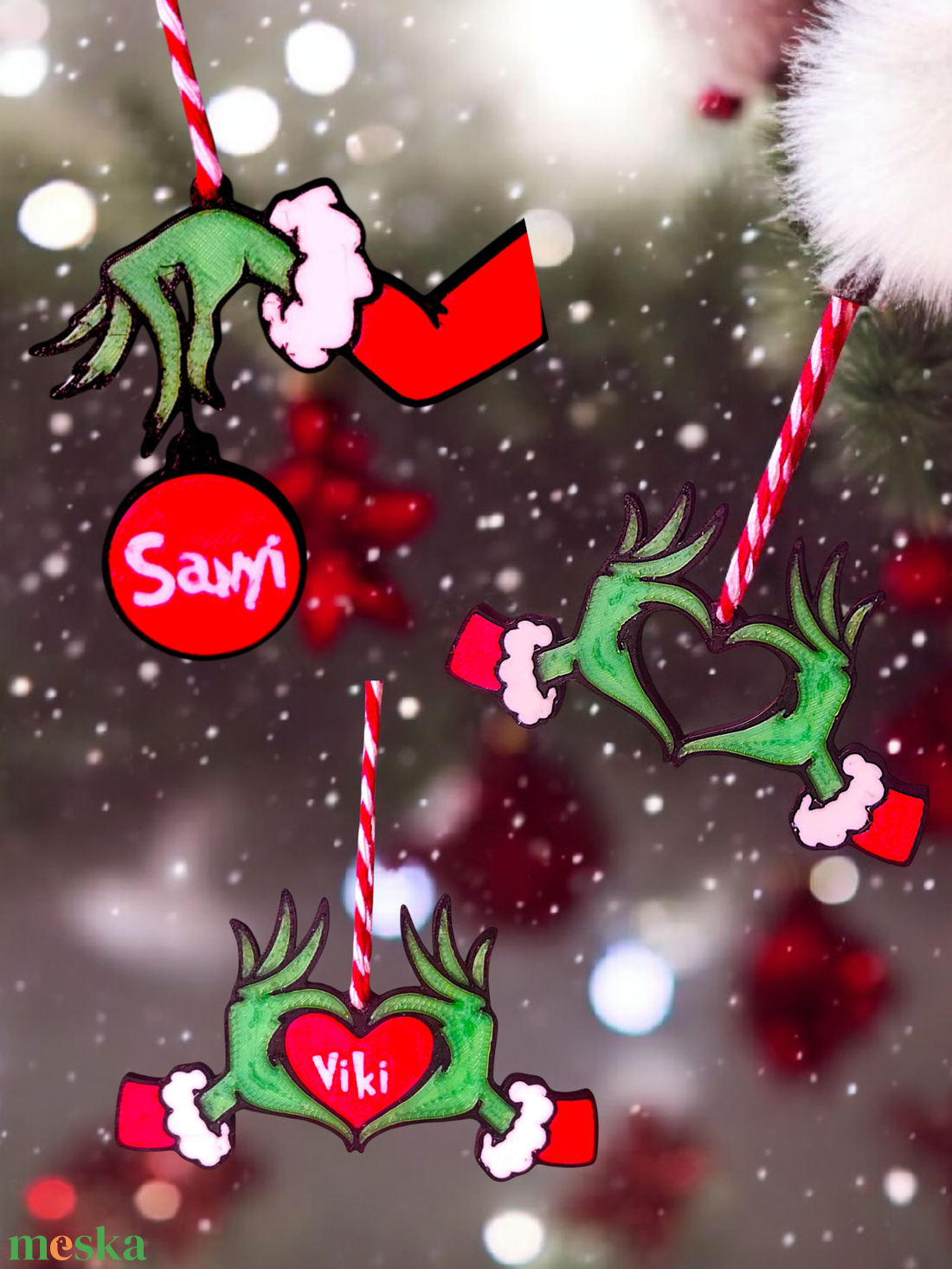 Grincs karácsonyfadísz - Többféle változatban - karácsony - karácsonyi lakásdekoráció - karácsonyfadíszek - Meska.hu