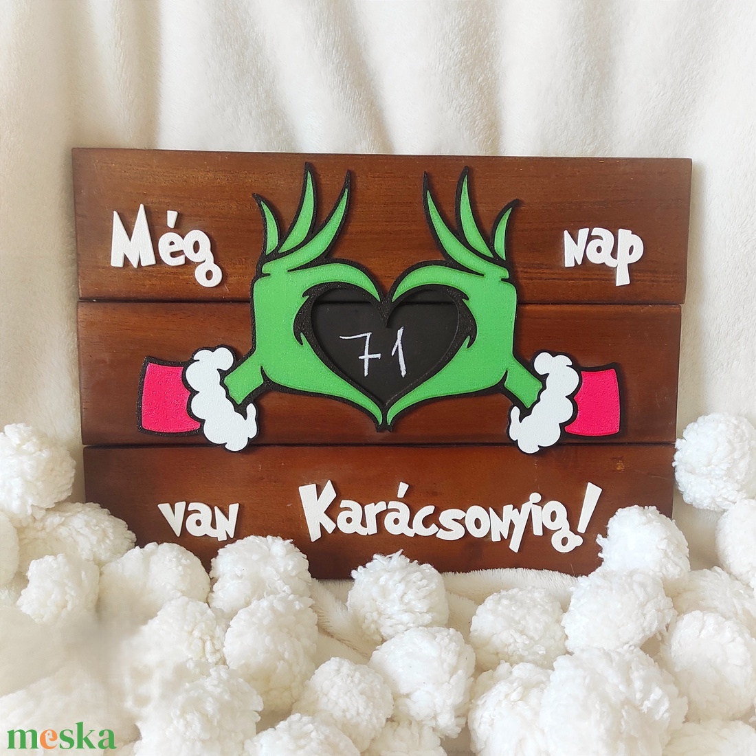 Grincs karácsonyi visszaszámláló - 2 változatban - karácsony - adventi díszek - adventi naptár - Meska.hu