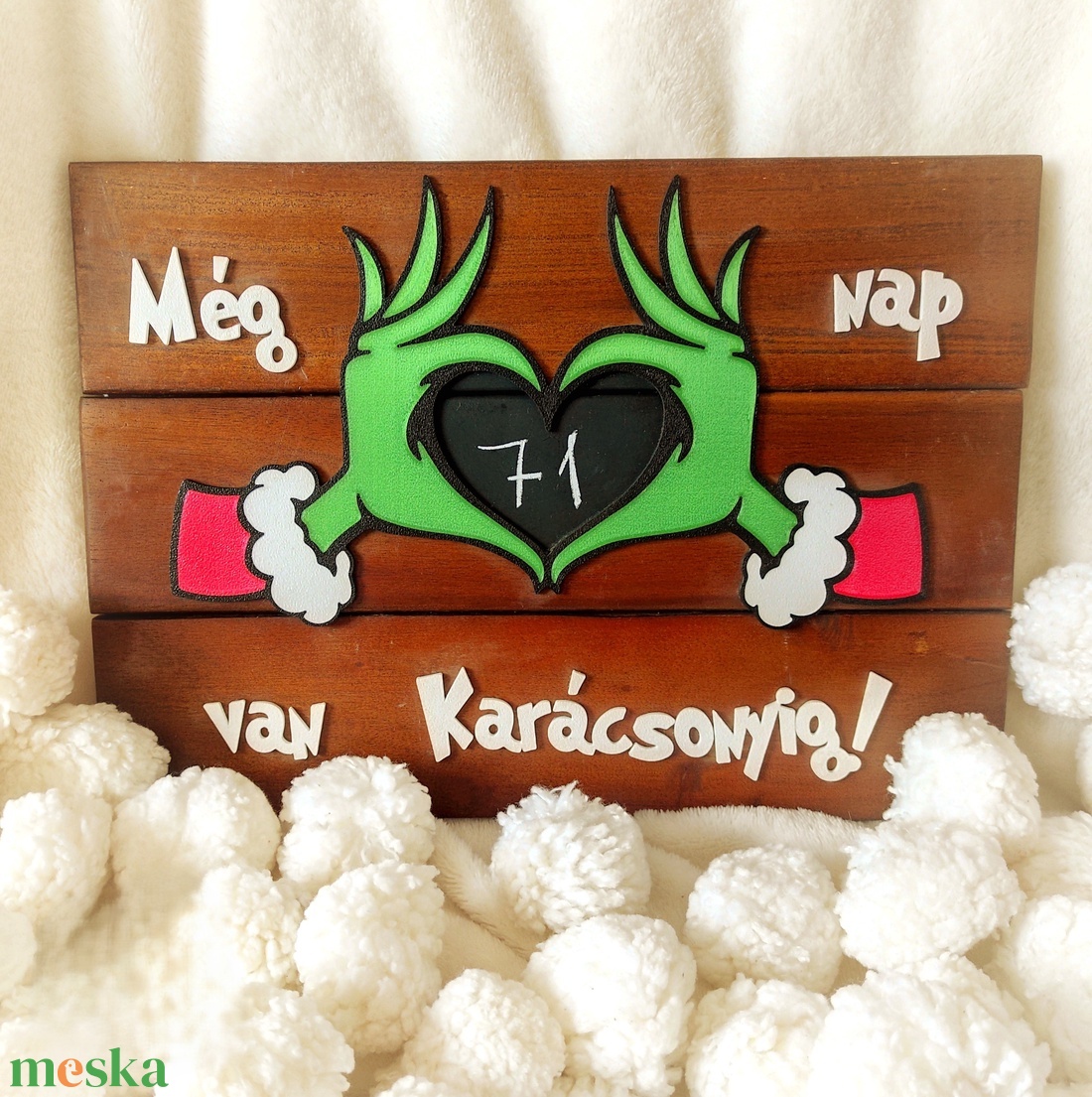 Grincs karácsonyi visszaszámláló - 2 változatban - karácsony - adventi díszek - adventi naptár - Meska.hu