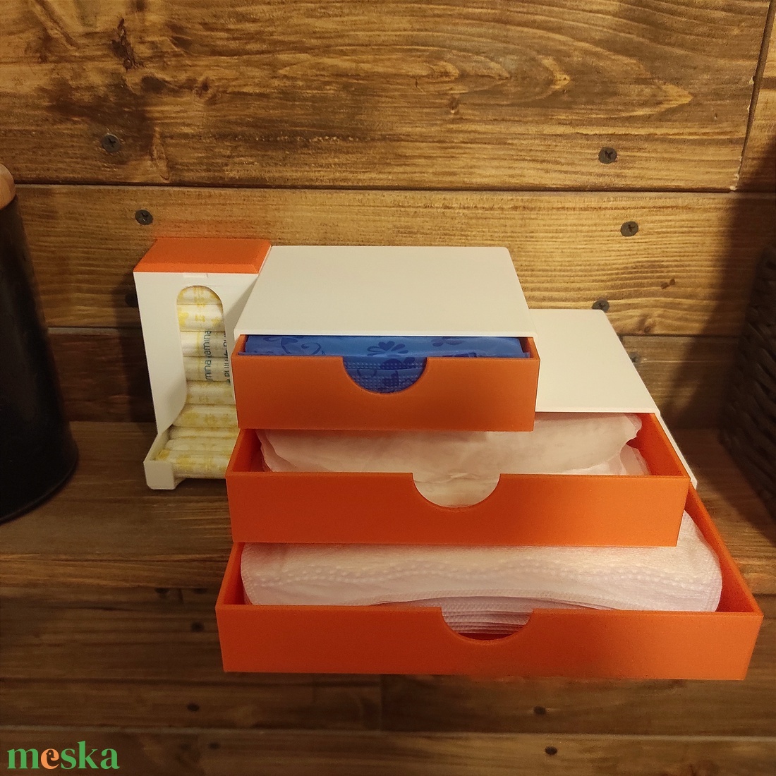 Betét- és tampon tartó fiókos szekrény - szépségápolás - intim higiénia - egészségügyi tartó - Meska.hu