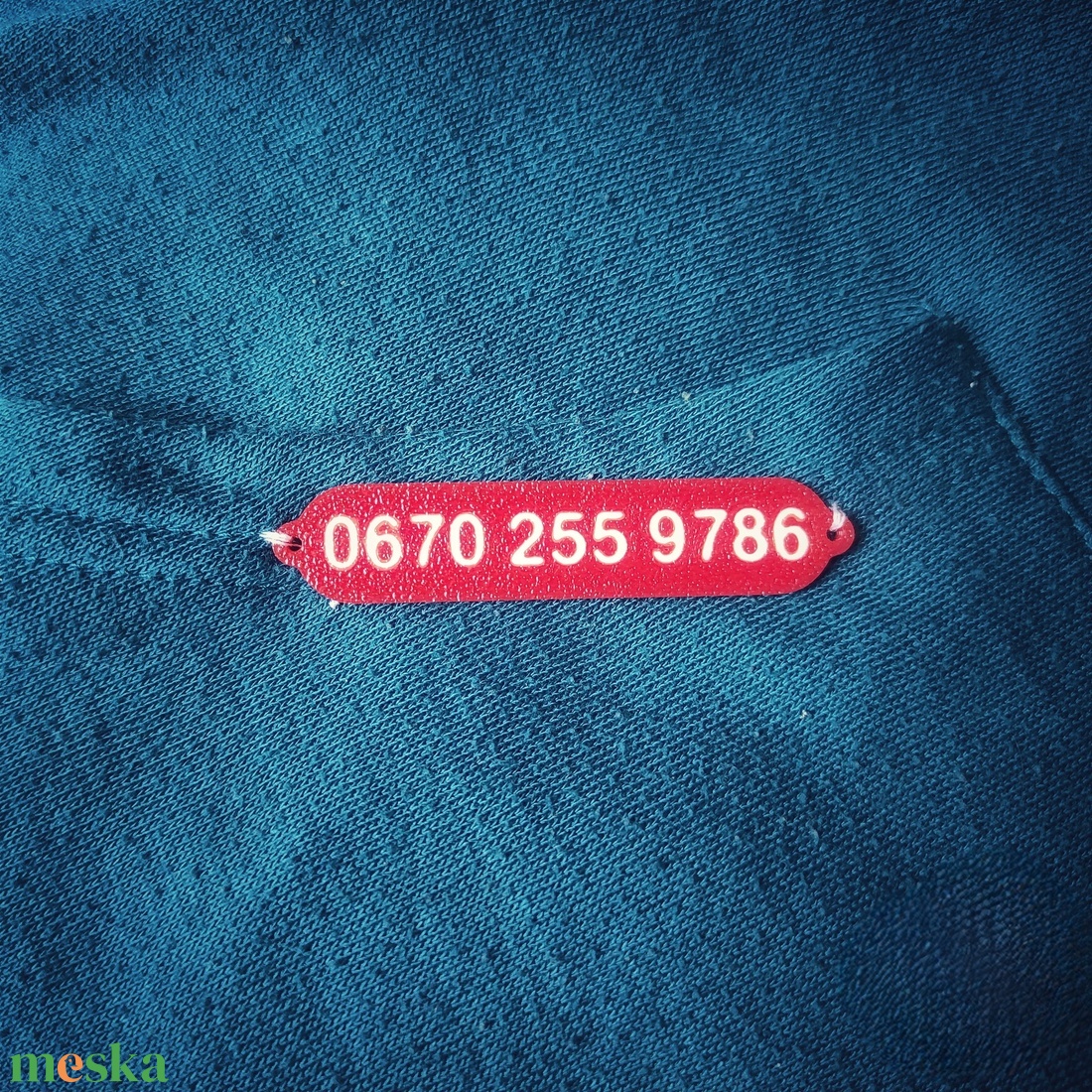 Telefonszámos felvarró - otthon & életmód - kisállatoknak - kutyáknak - kutya biléta - Meska.hu