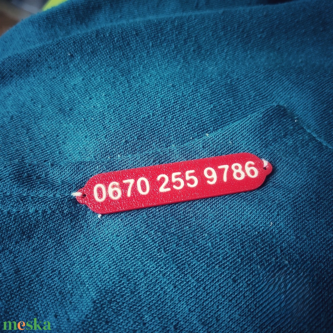 Telefonszámos felvarró - otthon & életmód - kisállatoknak - kutyáknak - kutya biléta - Meska.hu