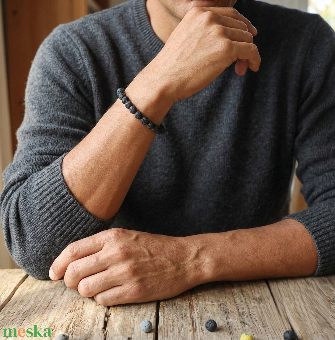 Lávakő karkötő � többféle színből - ékszer - karkötő - ásványkarkötő - Meska.hu