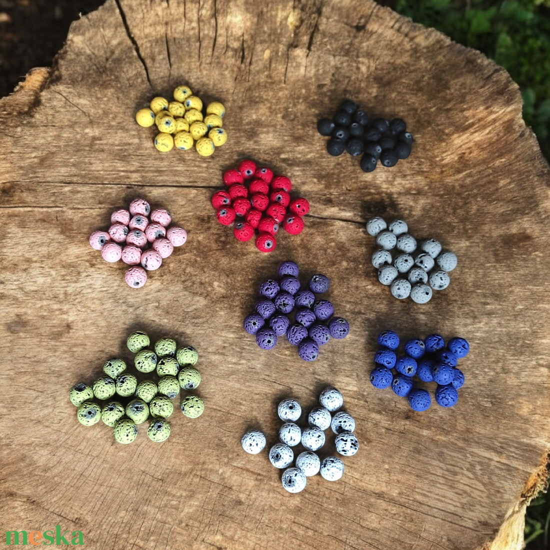 Lávakő karkötő � többféle színből - ékszer - karkötő - ásványkarkötő - Meska.hu