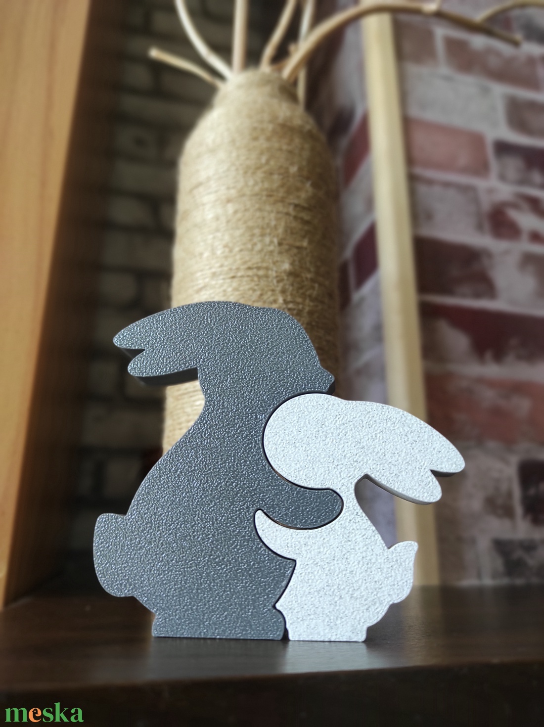 Ölelkező nyuszik szobrocska - otthon & életmód - dekoráció - dekoratív figurák és szobrok - Meska.hu