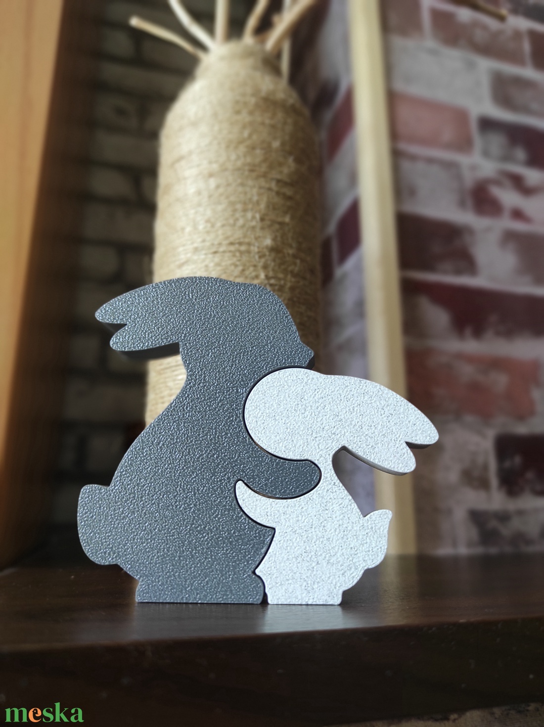 Ölelkező nyuszik szobrocska - otthon & életmód - dekoráció - dekoratív figurák és szobrok - Meska.hu