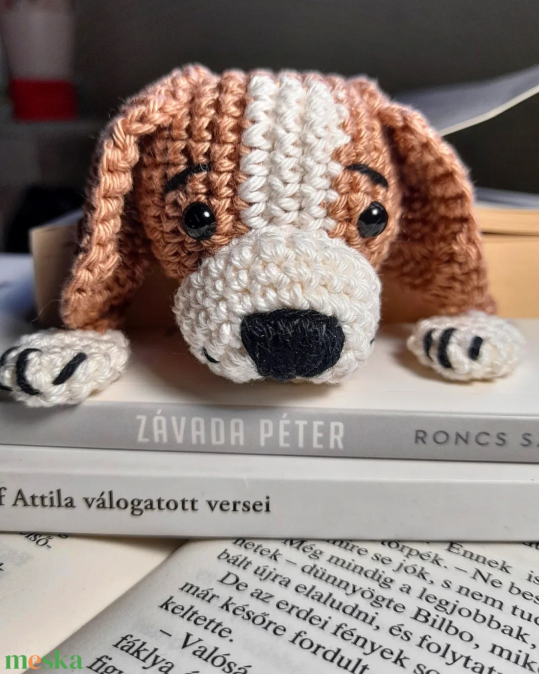 Horgolt kutyus könyvjelző - könyv & zene - könyvjelző - Meska.hu