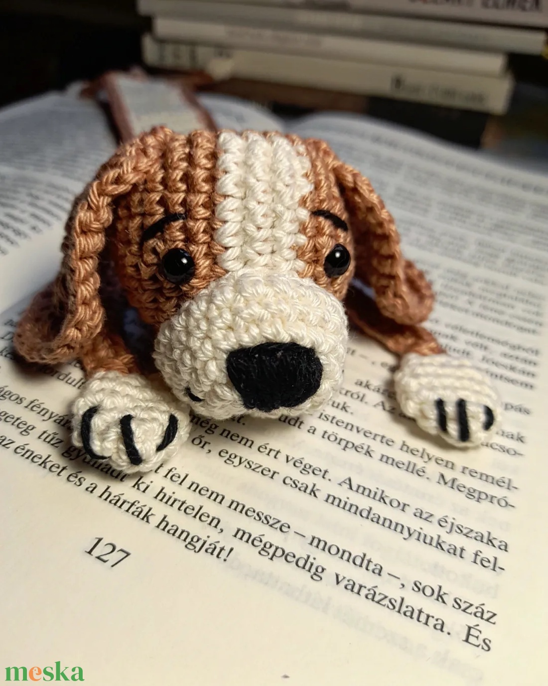 Horgolt kutyus könyvjelző - könyv & zene - könyvjelző - Meska.hu