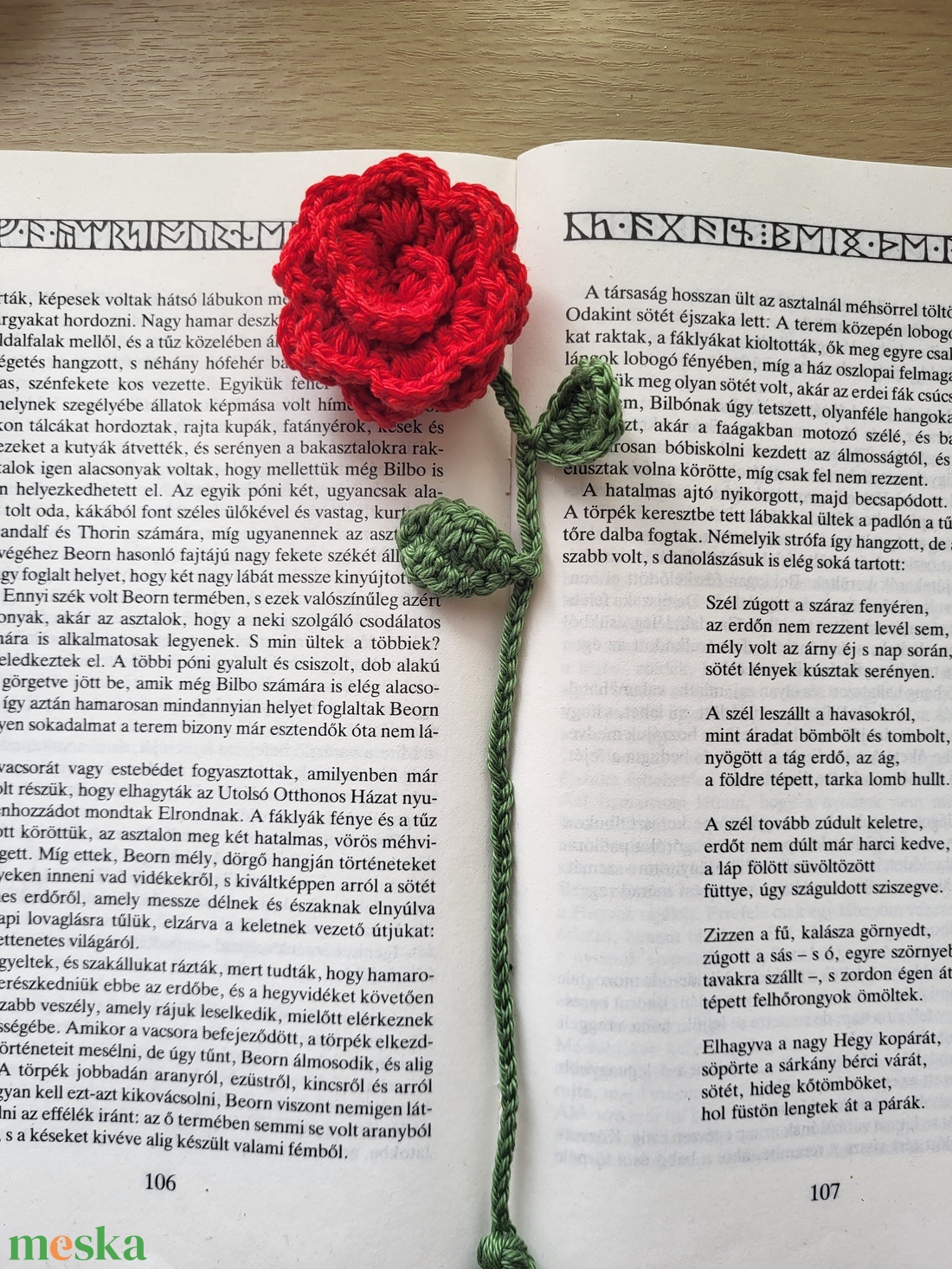 Rózsás könyvjelző - könyv & zene - könyvjelző - Meska.hu