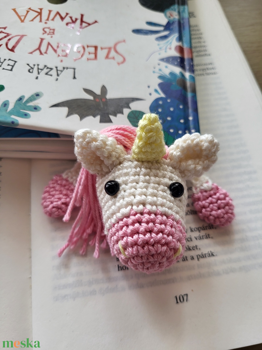 Horgolt egyszarvú könyvjelző - könyv & zene - könyvjelző - Meska.hu