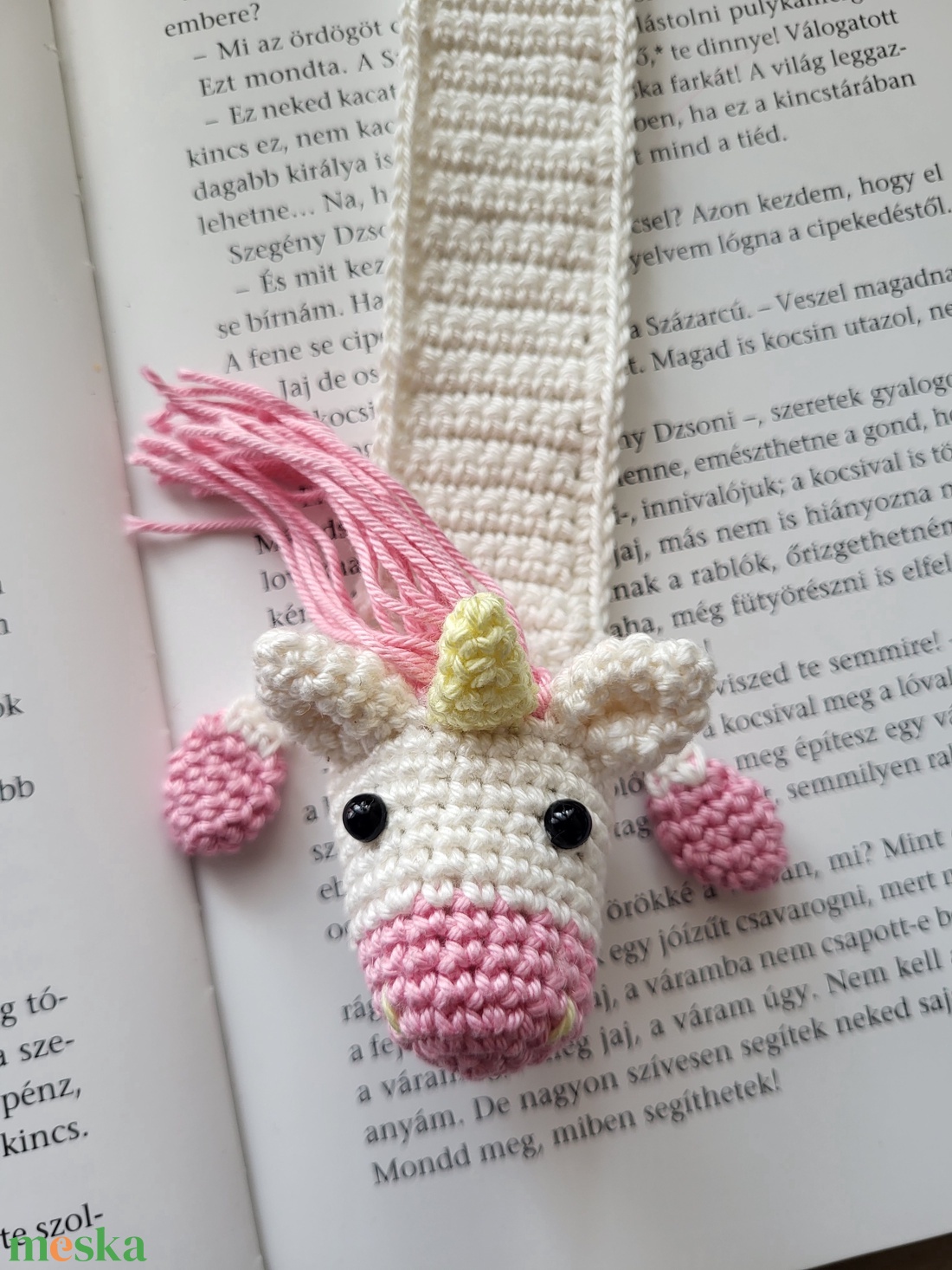 Horgolt egyszarvú könyvjelző - könyv & zene - könyvjelző - Meska.hu