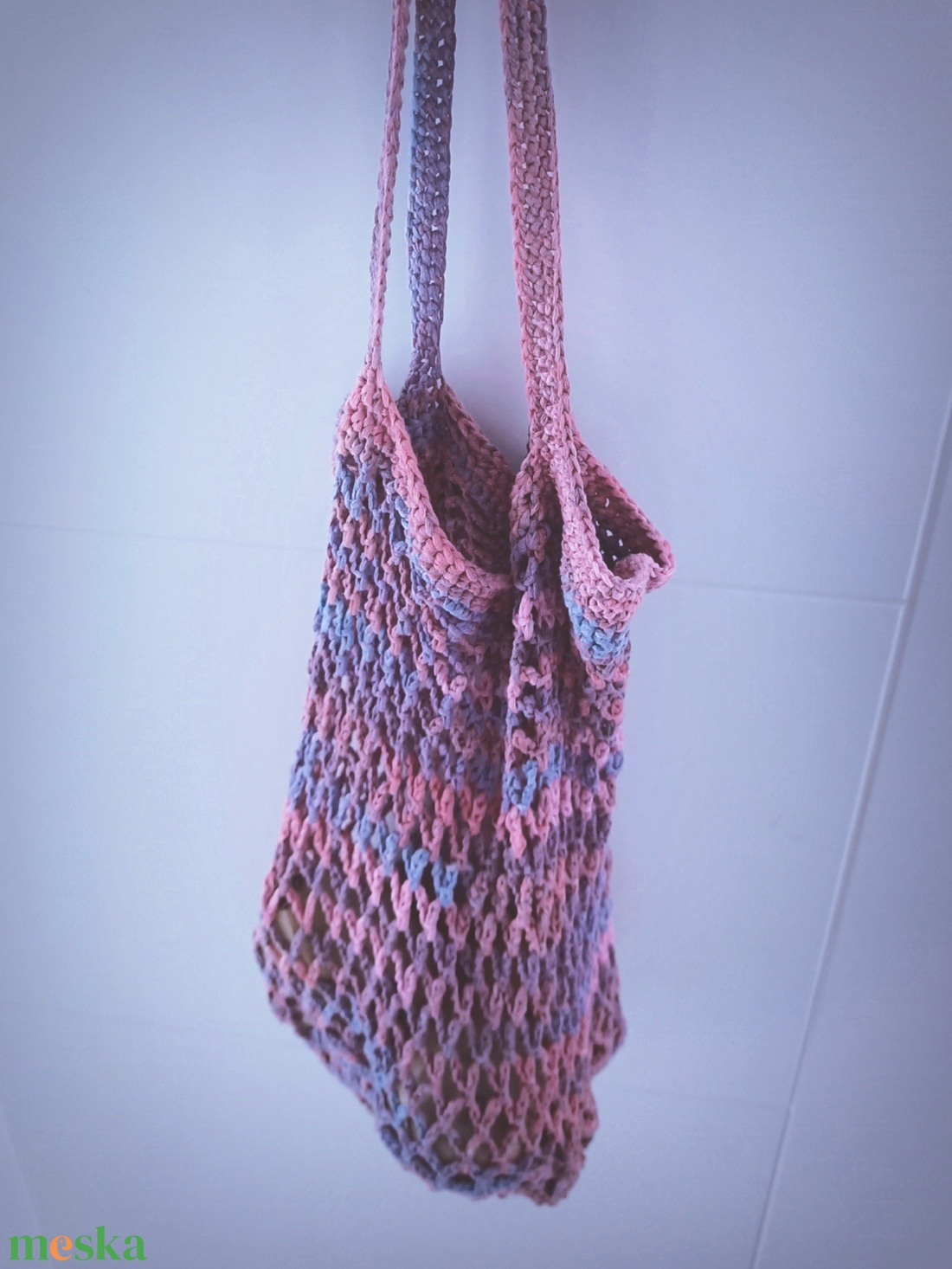 Horgolt bevásárló zero waste szatyor mandala mintás - táska & tok - bevásárlás & shopper táska - shopper, textiltáska, szatyor - Meska.hu