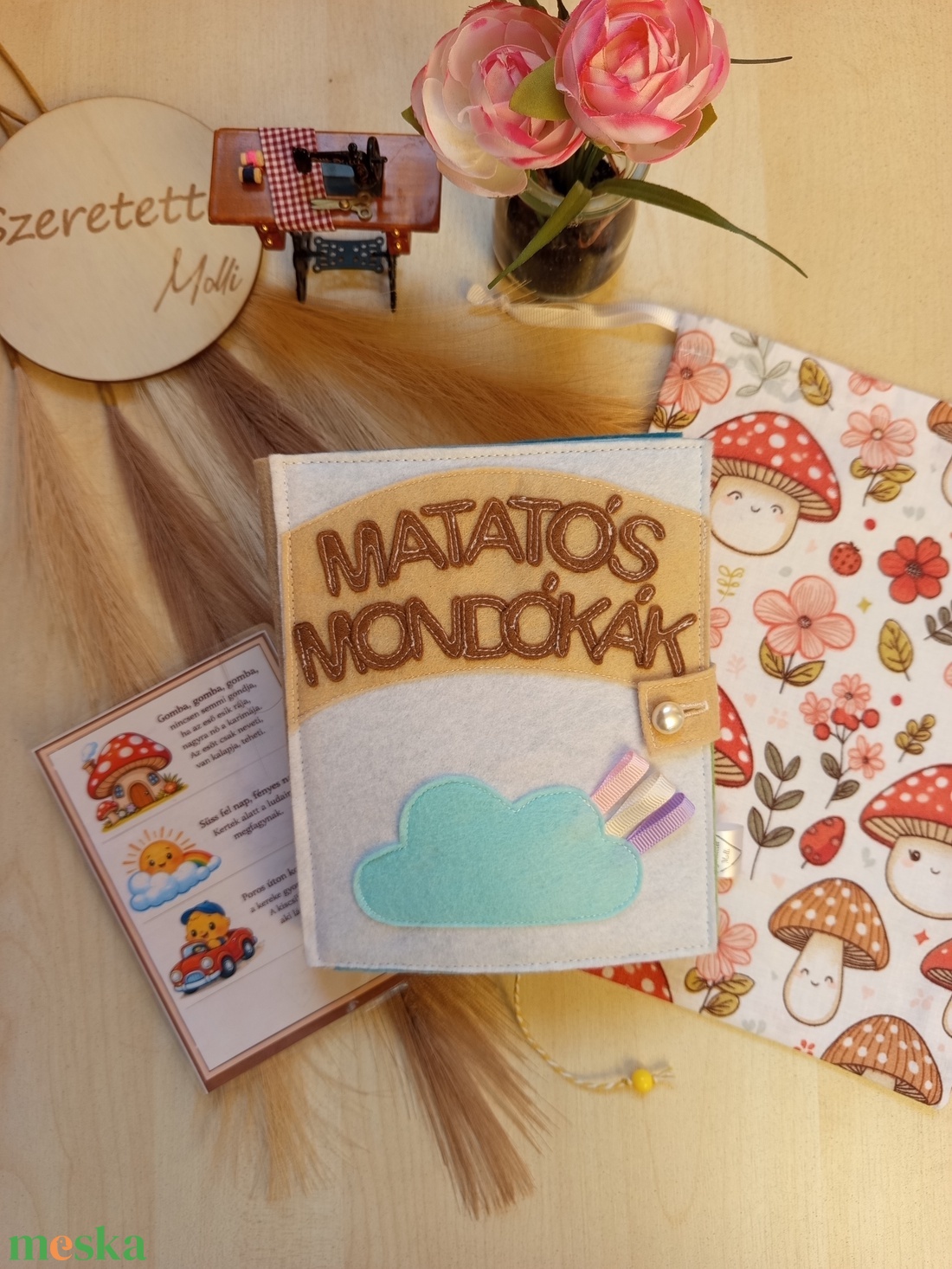 Matatós Mondókák matatókönyv csandeskönyv matatható mondókákkal - baba - mama - baba játékok - textilkönyv & babakönyv - Meska.hu