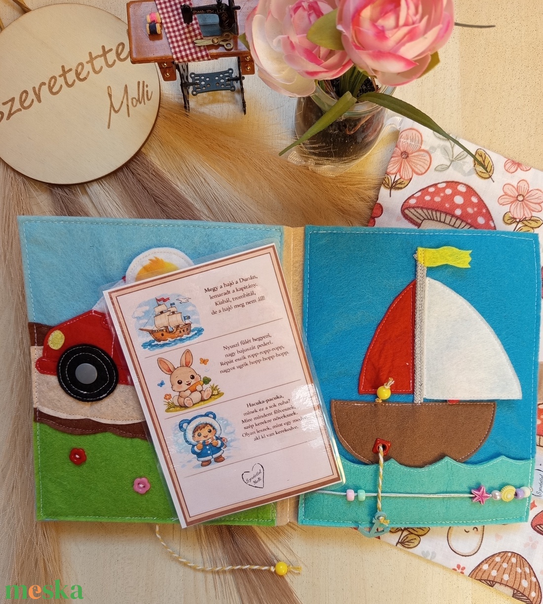 Matatós Mondókák matatókönyv csandeskönyv matatható mondókákkal - baba - mama - baba játékok - textilkönyv & babakönyv - Meska.hu