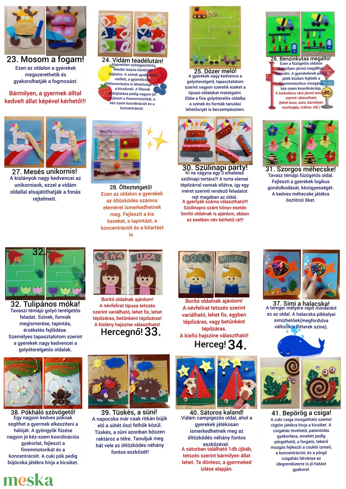 8 oldalas matatókönyv! Állítsd össze te magad! Személyre szabott matatókönyv, a gyermeked érdeklődésének megfelelően.  - baba - mama - baba játékok - textilkönyv & babakönyv - Meska.hu