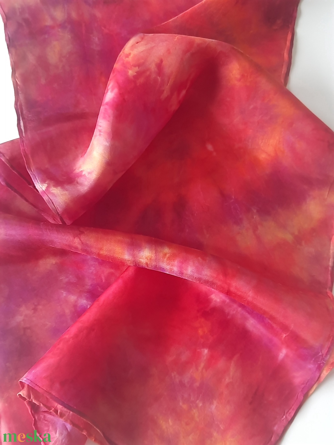 Bíbor alkony- selyem sál - ruha & divat - sál, sapka, kendő - kendő - Meska.hu