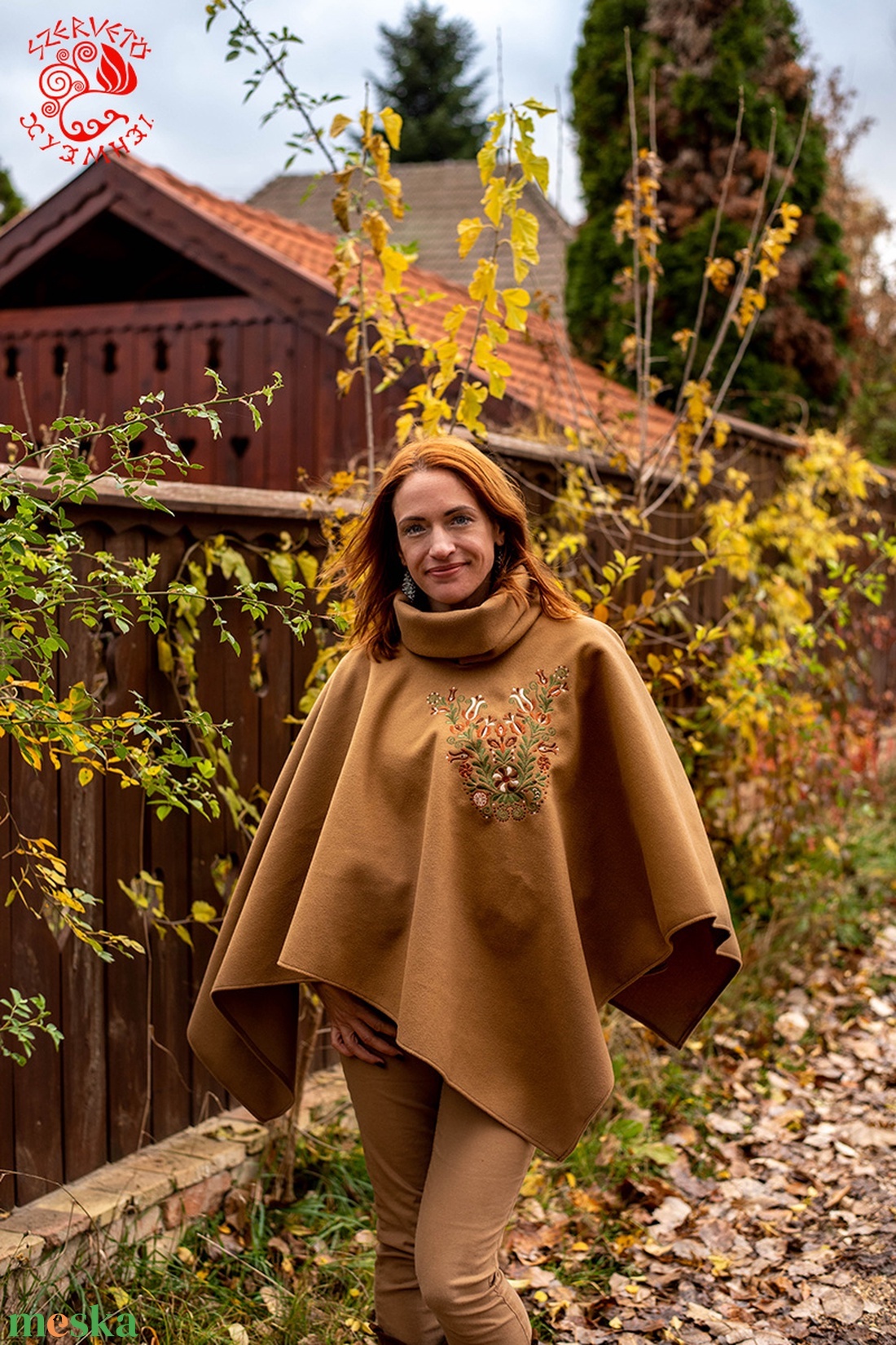 Szervető-jászsági poncsó - bézs - ruha & divat - női ruha - poncsó - Meska.hu