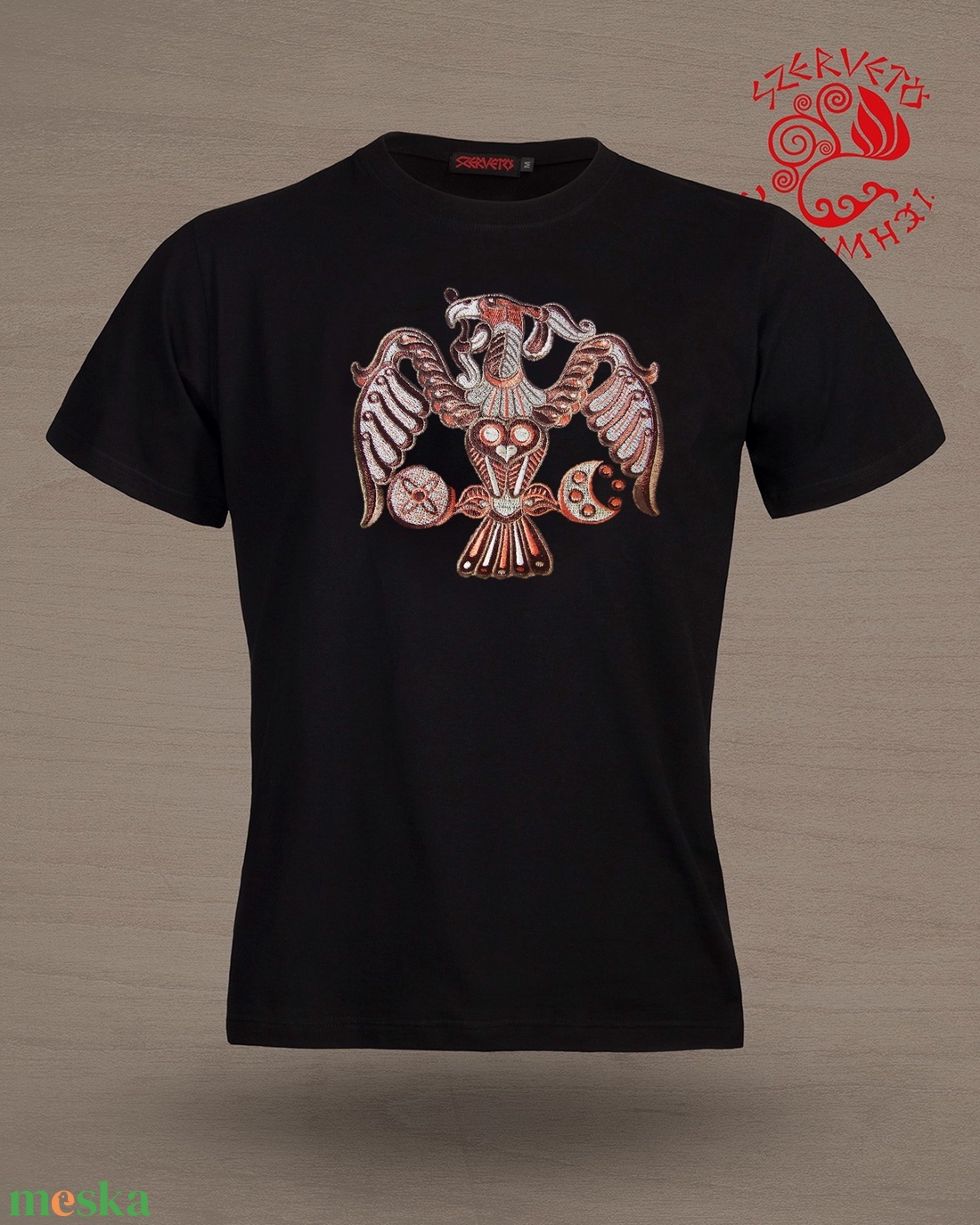 Szervető-rakamazi turul póló - fekete - ruha & divat - férfi ruha - póló - Meska.hu