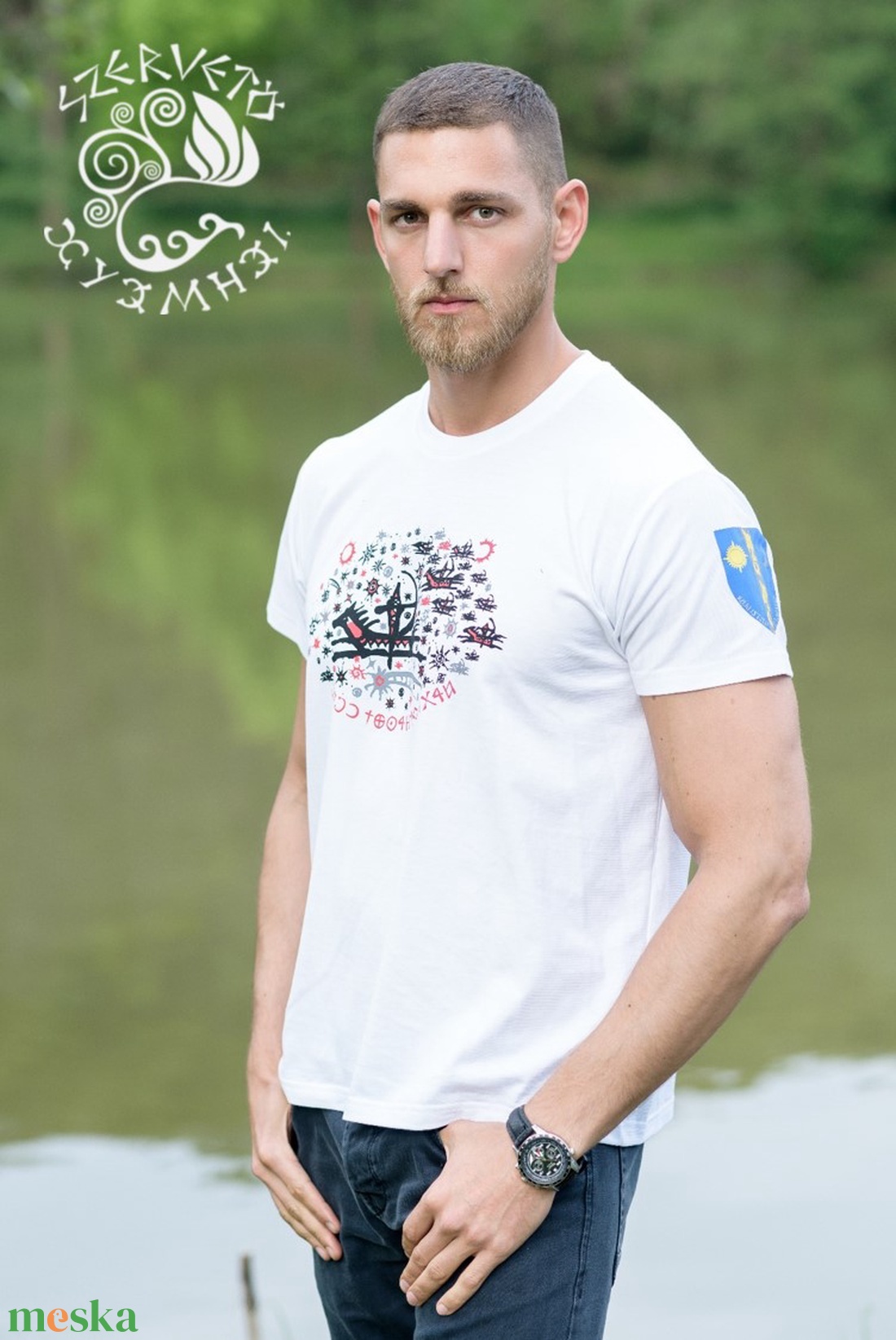  Szervető-Csaba királyfi népe póló - fehér - ruha & divat - férfi ruha - póló - Meska.hu