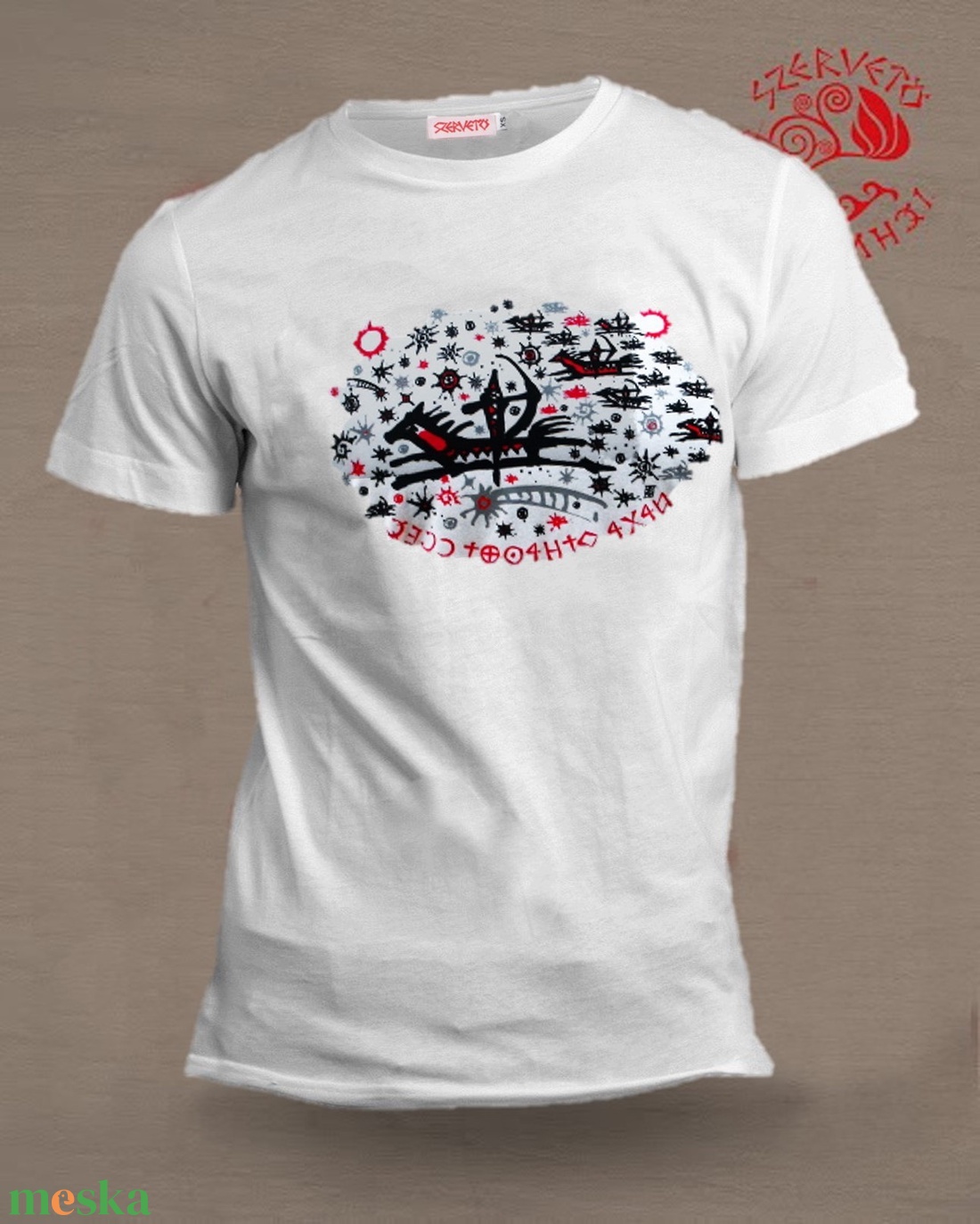  Szervető-Csaba királyfi népe póló - fehér - ruha & divat - férfi ruha - póló - Meska.hu