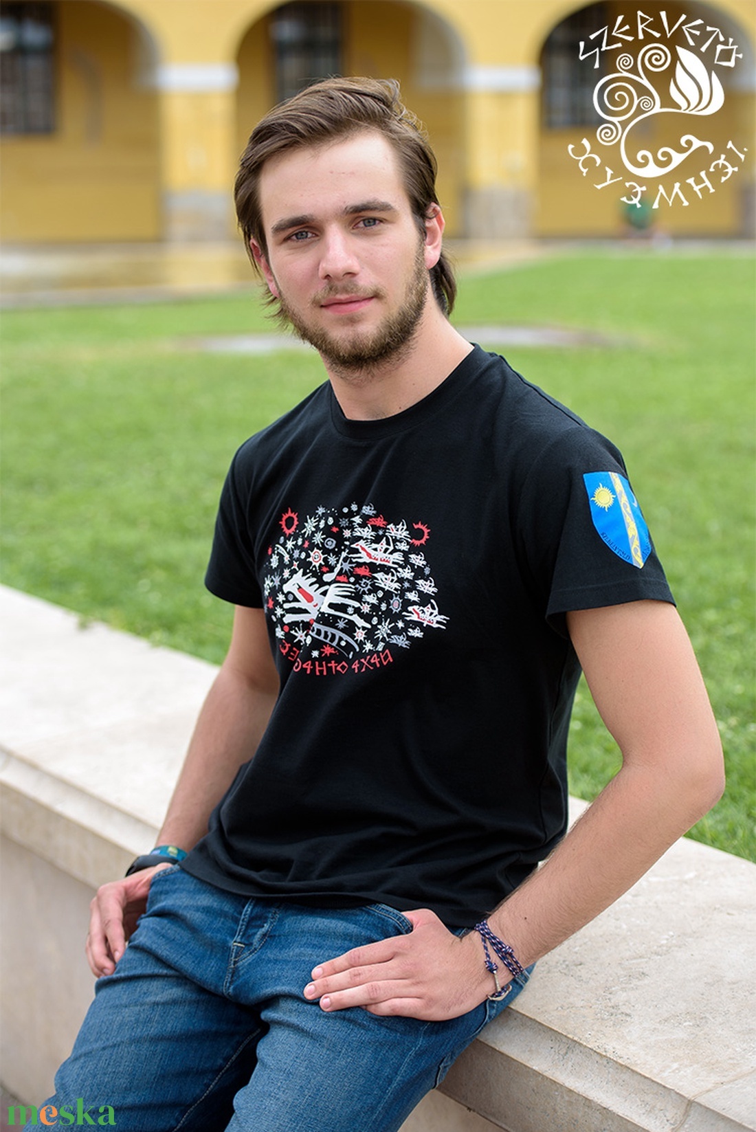  Szervető-Csaba királyfi népe póló - fekete - ruha & divat - férfi ruha - póló - Meska.hu