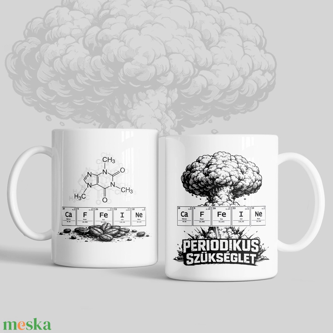 Koffeines bögre � CaFFeINe / Periodikus szükséglet ajándék kávérajongóknak - otthon & életmód - konyhafelszerelés, tálalás - tálalás - bögre & csésze - Meska.hu