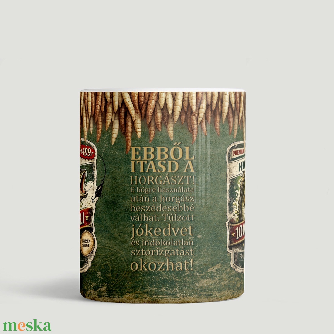 Vicces horgász bögre � rusztikus mintával - otthon & életmód - konyhafelszerelés, tálalás - tálalás - bögre & csésze - Meska.hu