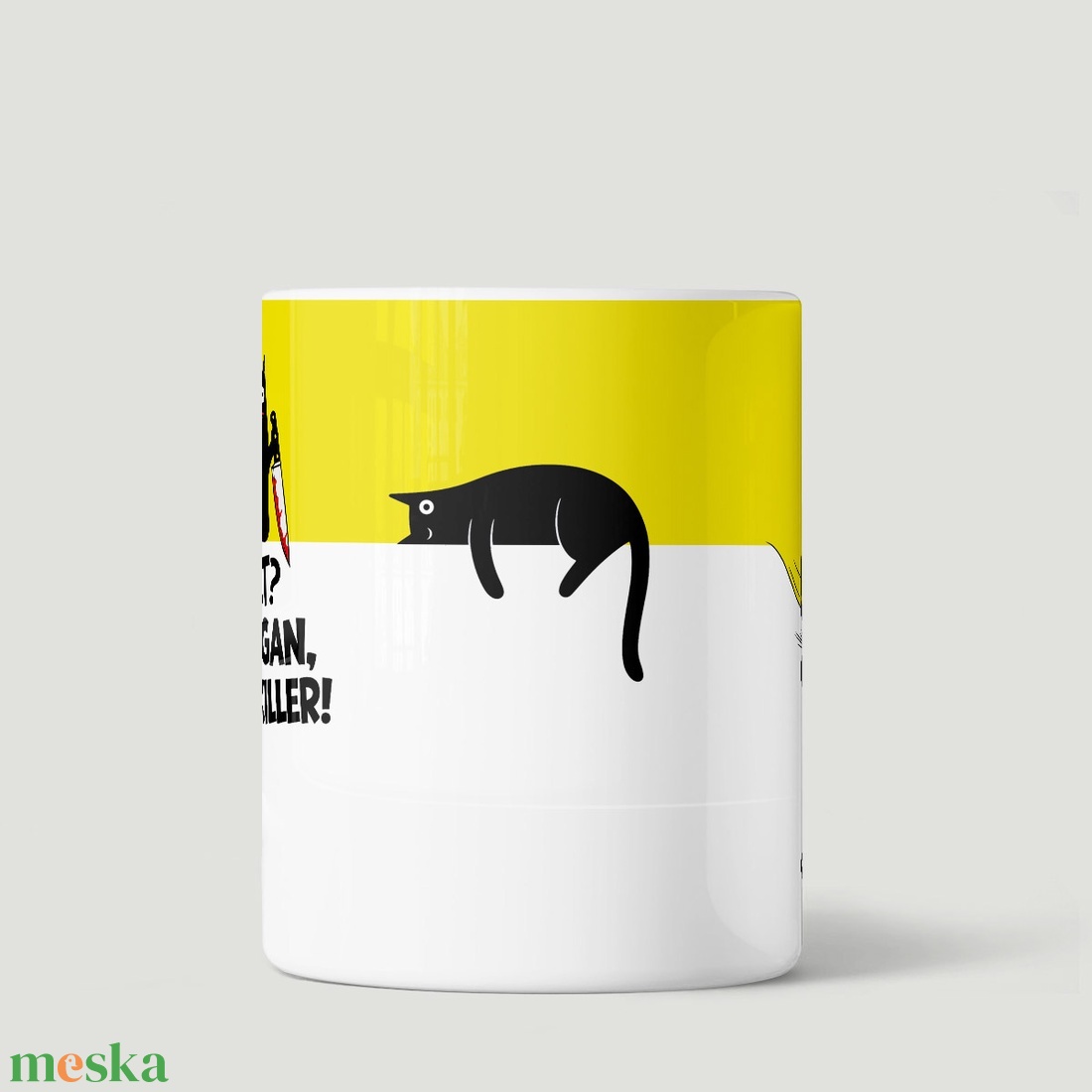 Poénos cicás bögre, vegán ajándékötlet - otthon & életmód - konyhafelszerelés, tálalás - tálalás - bögre & csésze - Meska.hu