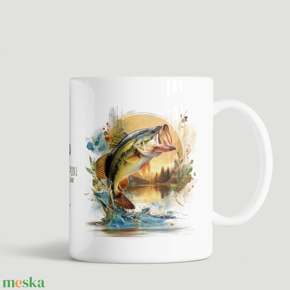 Horgász bögre: Fishing is fun! Mester horgász felirattal - otthon & életmód - konyhafelszerelés, tálalás - tálalás - bögre & csésze - Meska.hu