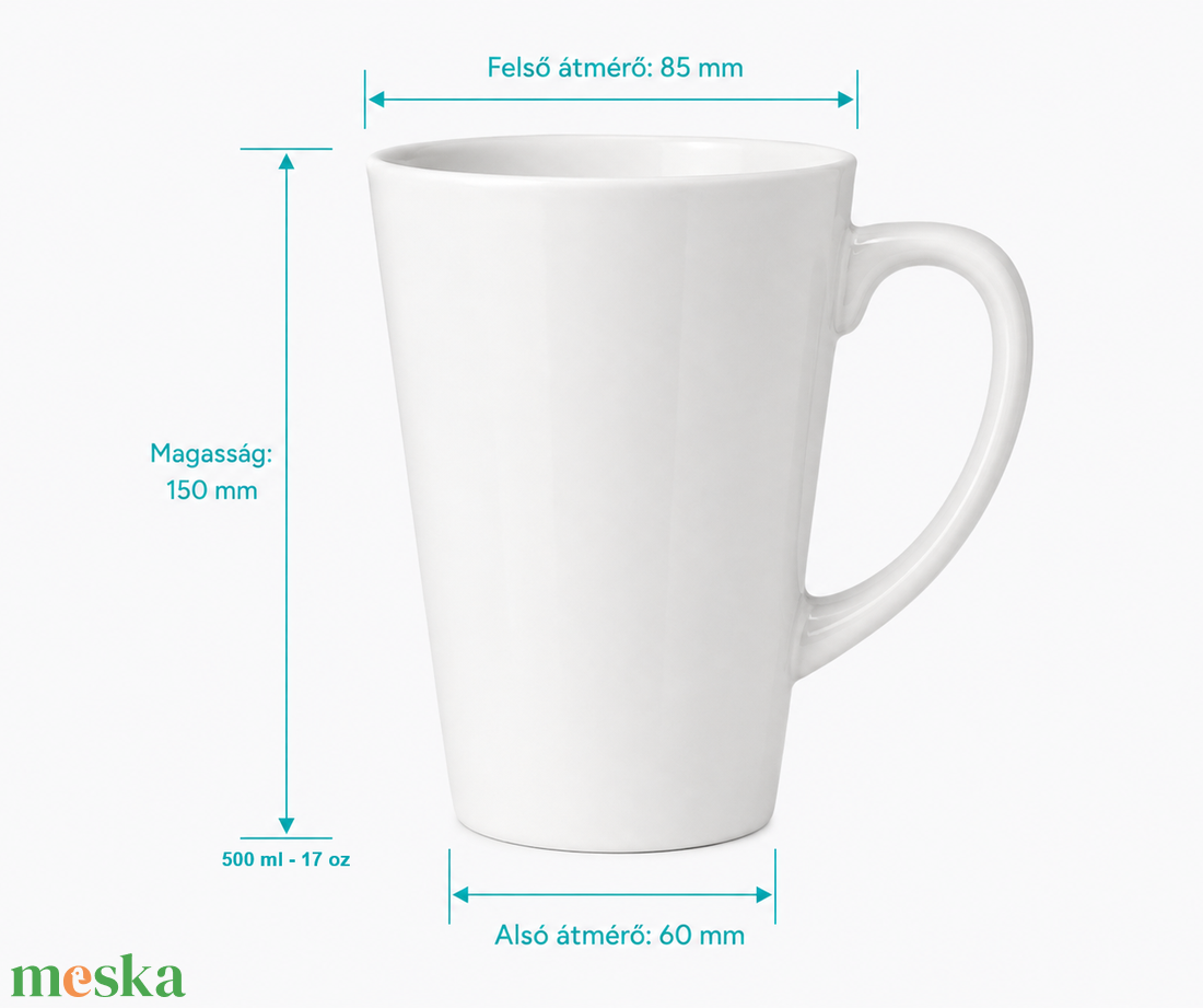 Egyedi nagy latte bögre rendelésre névvel, felirattal vagy saját grafikával � elegáns, prémium ajándék - otthon & életmód - konyhafelszerelés, tálalás - tálalás - bögre & csésze - Meska.hu