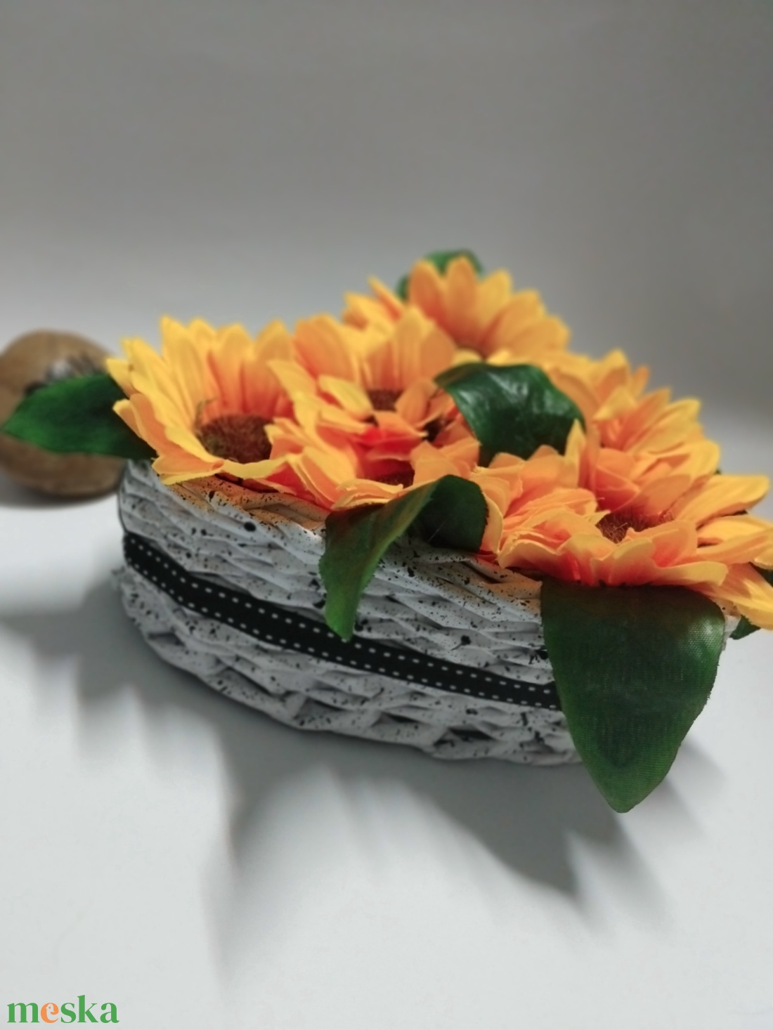 SzeviMaMa virágbox (napraforgós) - otthon & életmód - dekoráció - asztal és polc dekoráció - asztaldísz - Meska.hu