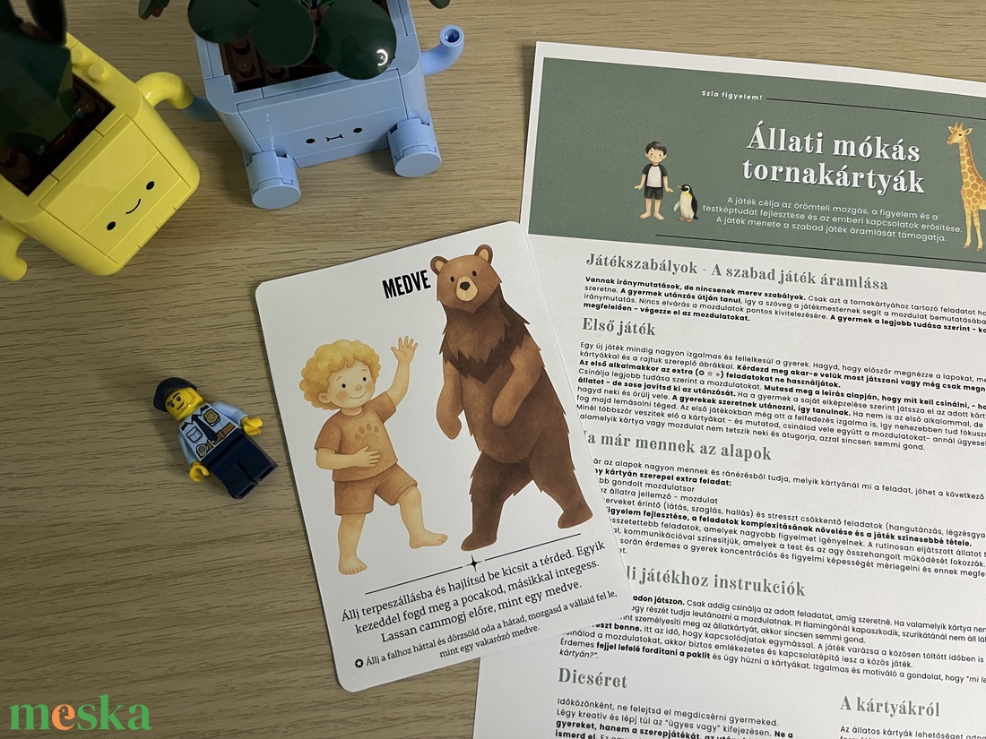 Állati mókás tornakártyák (álló nézet) csoportos játék verzió - 'Szia figyelem' - Digitális tartalom - baba - mama - baba játékok - mozgásfejlesztő játékok - Meska.hu